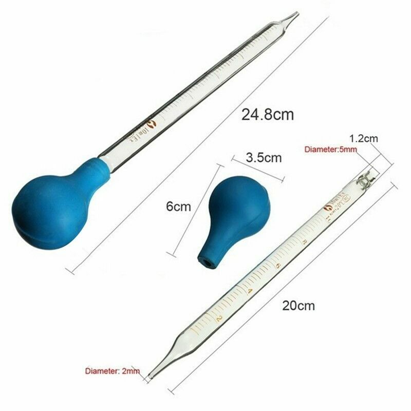 Set of 6 Glass Graduated Lab Pipette Droppers for Liquid & Oil 0.5/1/2/3/5/10ml