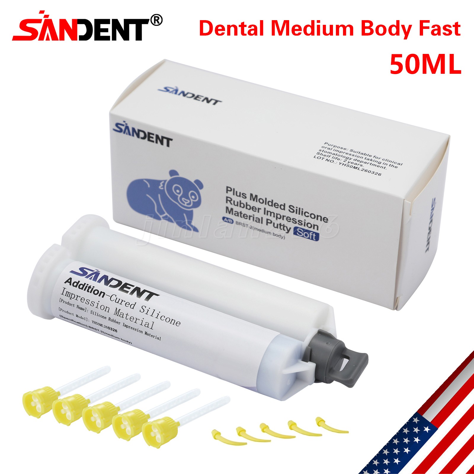 SANDENT MEDIUM BODY Fast SET VPS 50 ML CARTRIDGES IMPRESSION + 5 TIPS