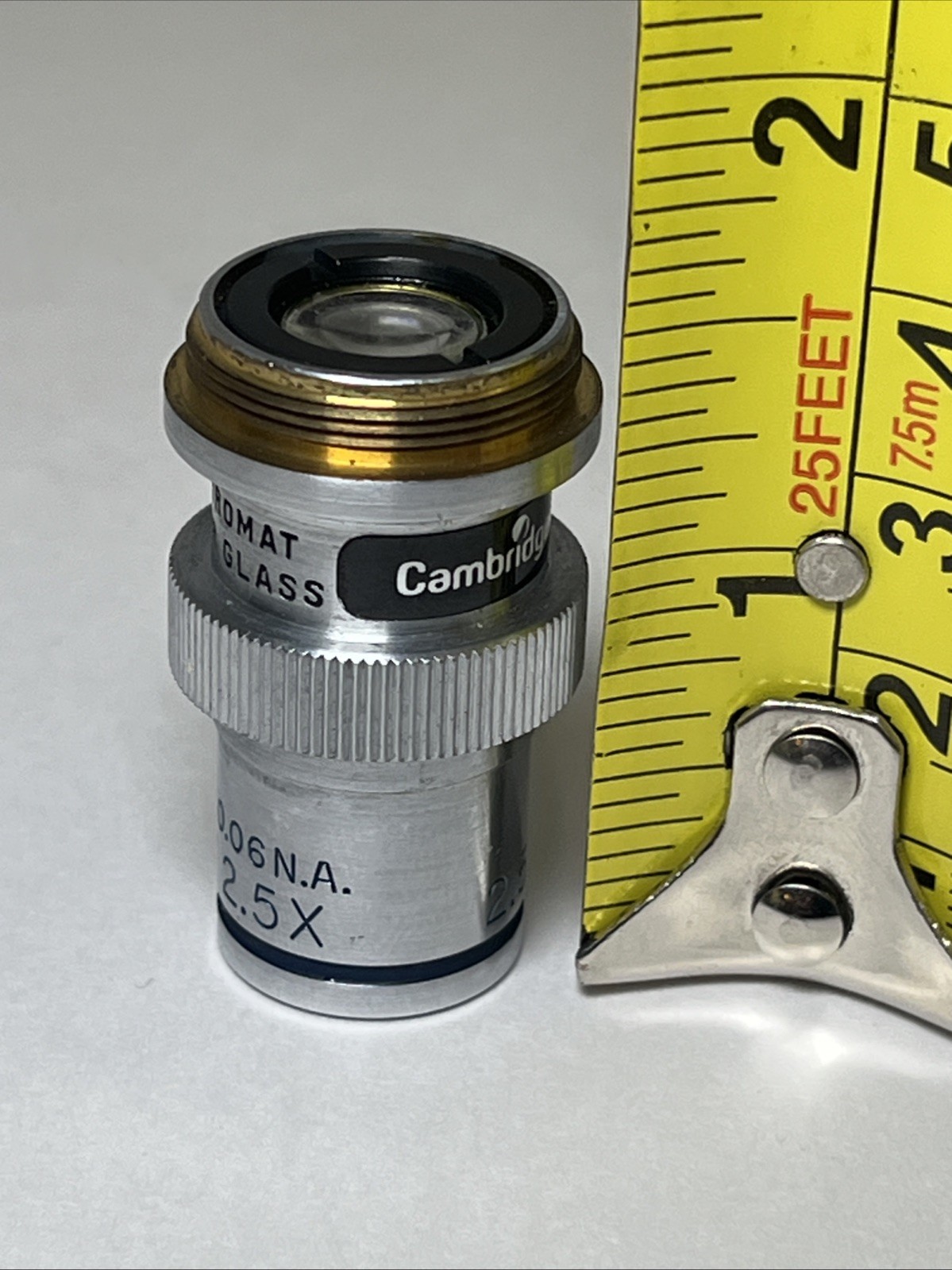VTG Cambridge Instruments Planachromat Lens 0.18 Cover Glass 2.5X 0.06 N.A. VGC!