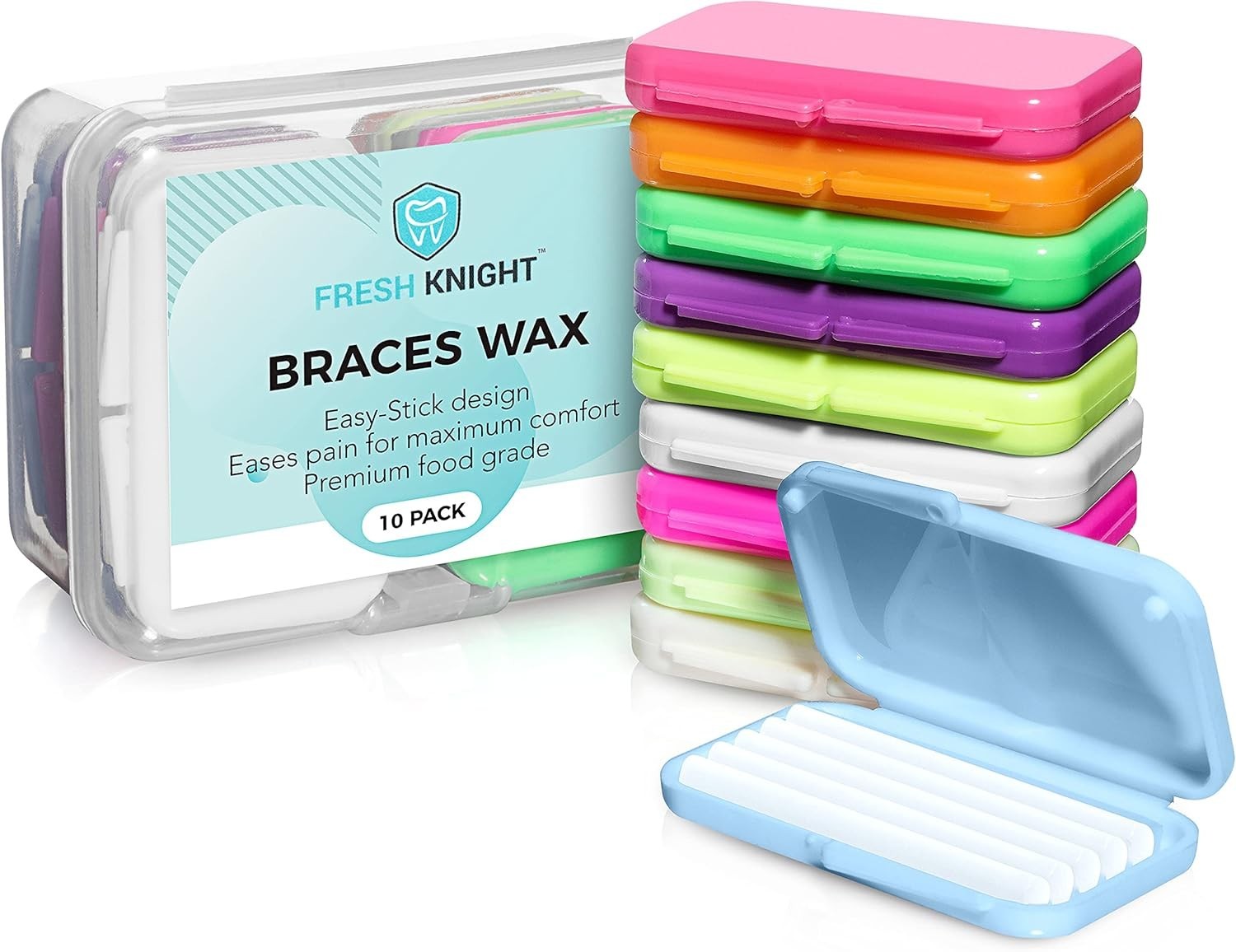 Organic Braces Wax for Comfort – 50 Easy Apply Multicolor Orthodontic Strips