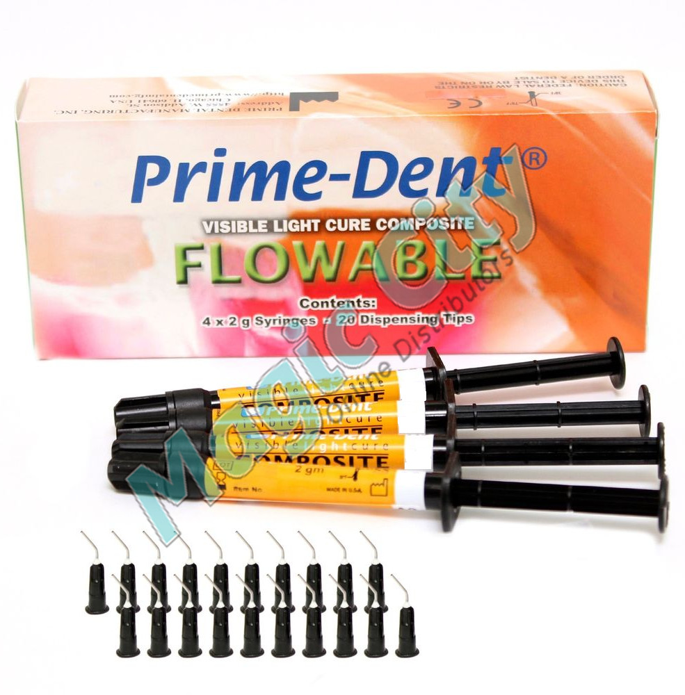 New Dental Flowable Visible Light Cure Light Cure Composite 4 Syringe Kit – C2