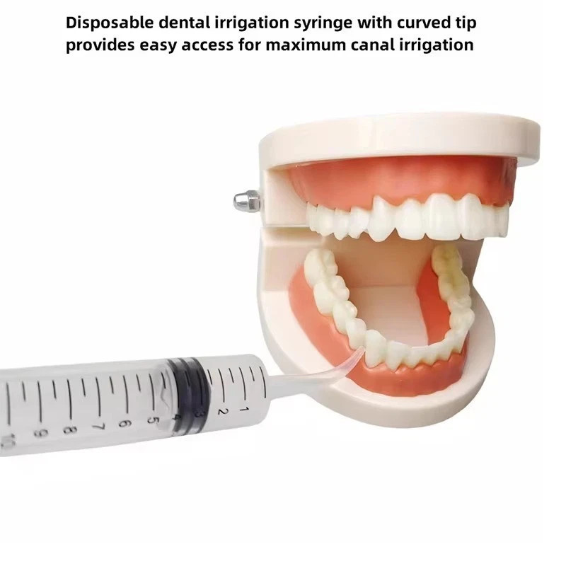 5pcs Dental Syringe 12ml Disposable Oral Irrigation Curved Tip Elbow Lab