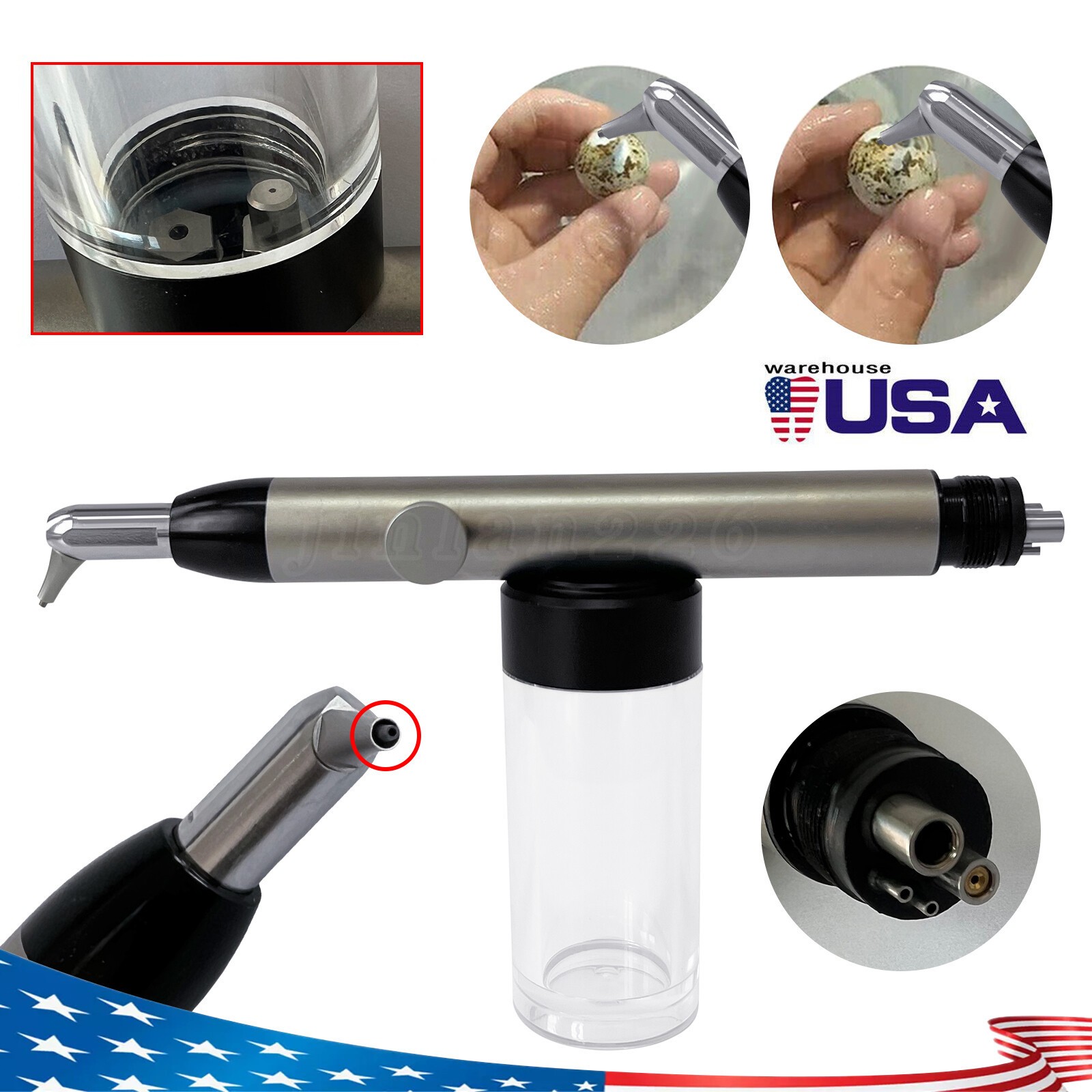 Dental Aluminum Oxide Micro Blaster Air Polisher Abrasion Microetcher w/ Water