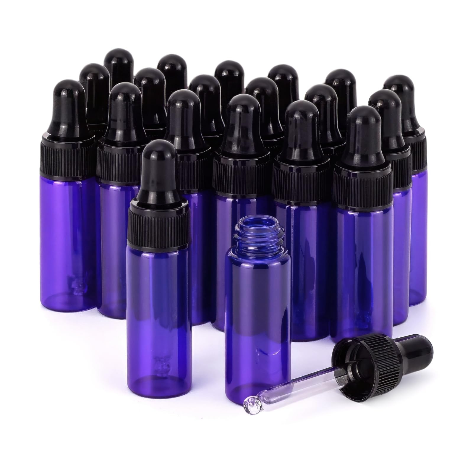 Kesell 5ml Small Dropper Bottles Empty Essential Oil Glass Bottle Purple