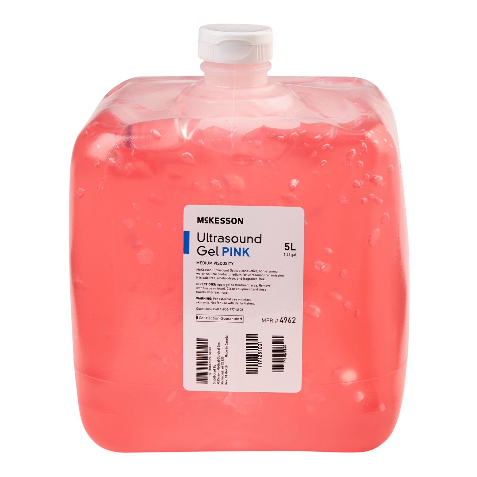 McKesson Ultrasound Gel 5 Liter (1.32 gal) Cubitainer, Pink, 4962
