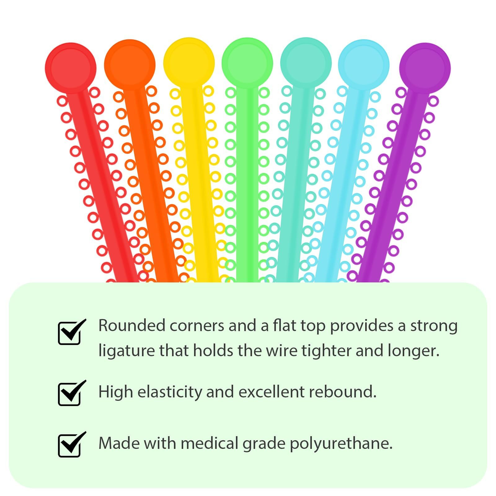 1040 Pcs Multi-Color Rubber Bands, Orthodontic Ligature Ties Kit Multi Color