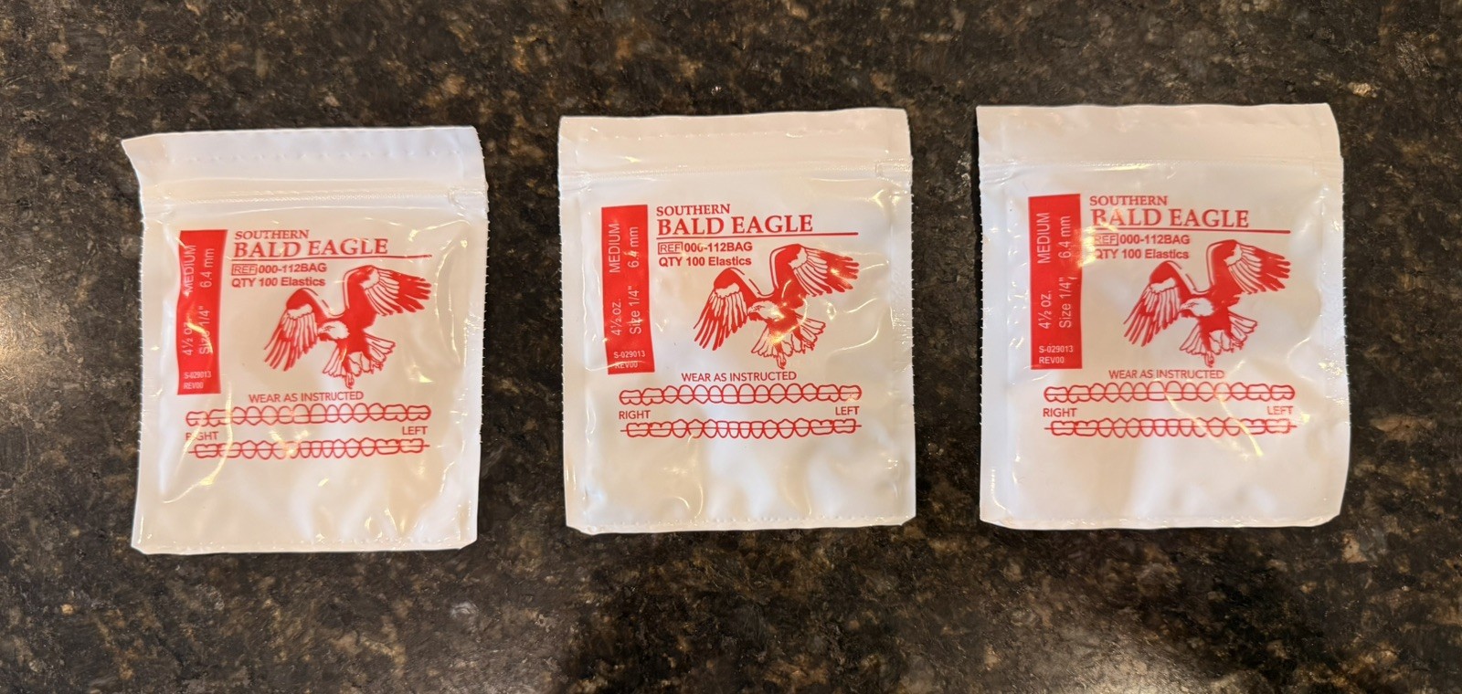 3 Southern Bald Eagle American Orthodontics Elastics Dental Rubber Bands