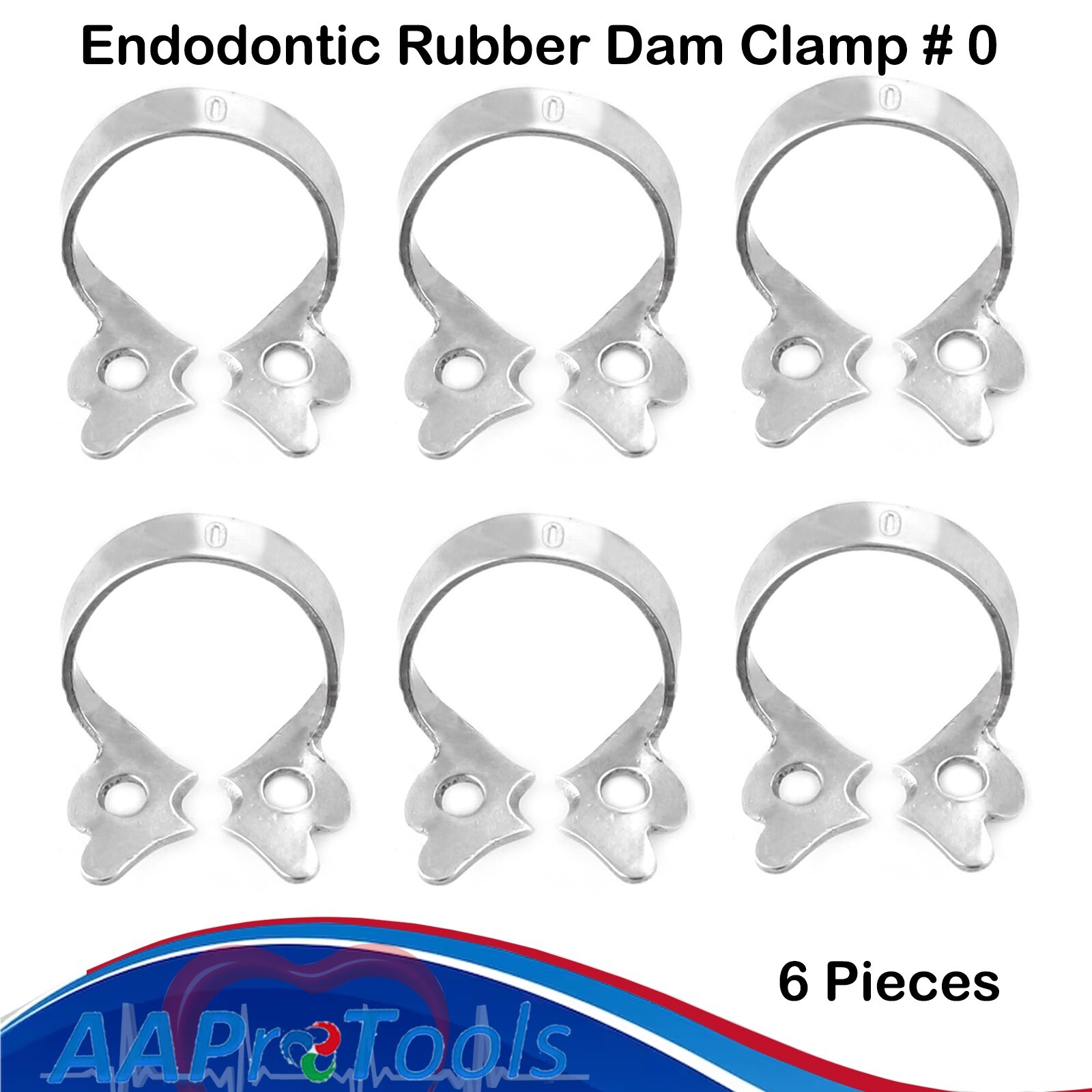 AA Pro: 6 PC Endodontic Rubber Dam Clamp #0 Surgical Dental Instruments