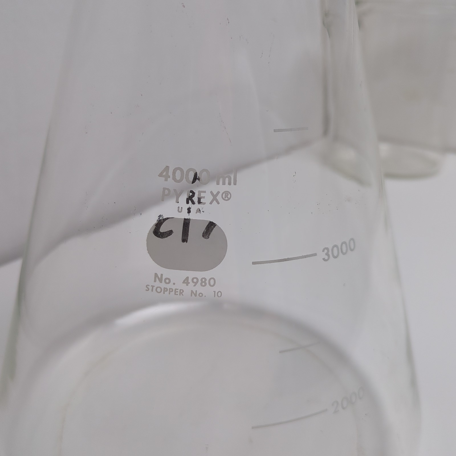 Corning Pyrex 4980-4L 4000ml Erlenmeyer Flask Heavy