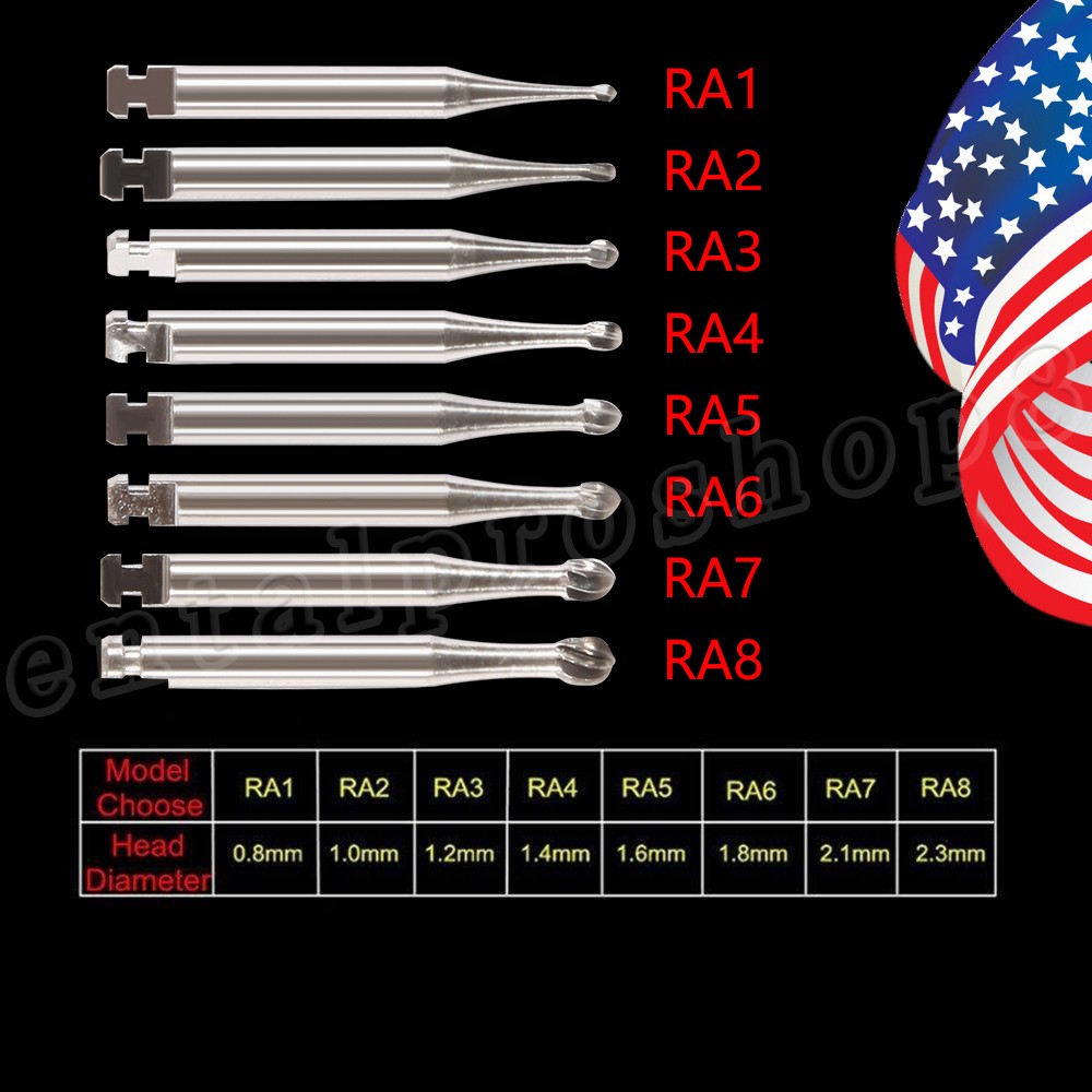 Dental Surgical Burs Tungsten Carbide Bur Round HP 22.5mm For Slow Speed