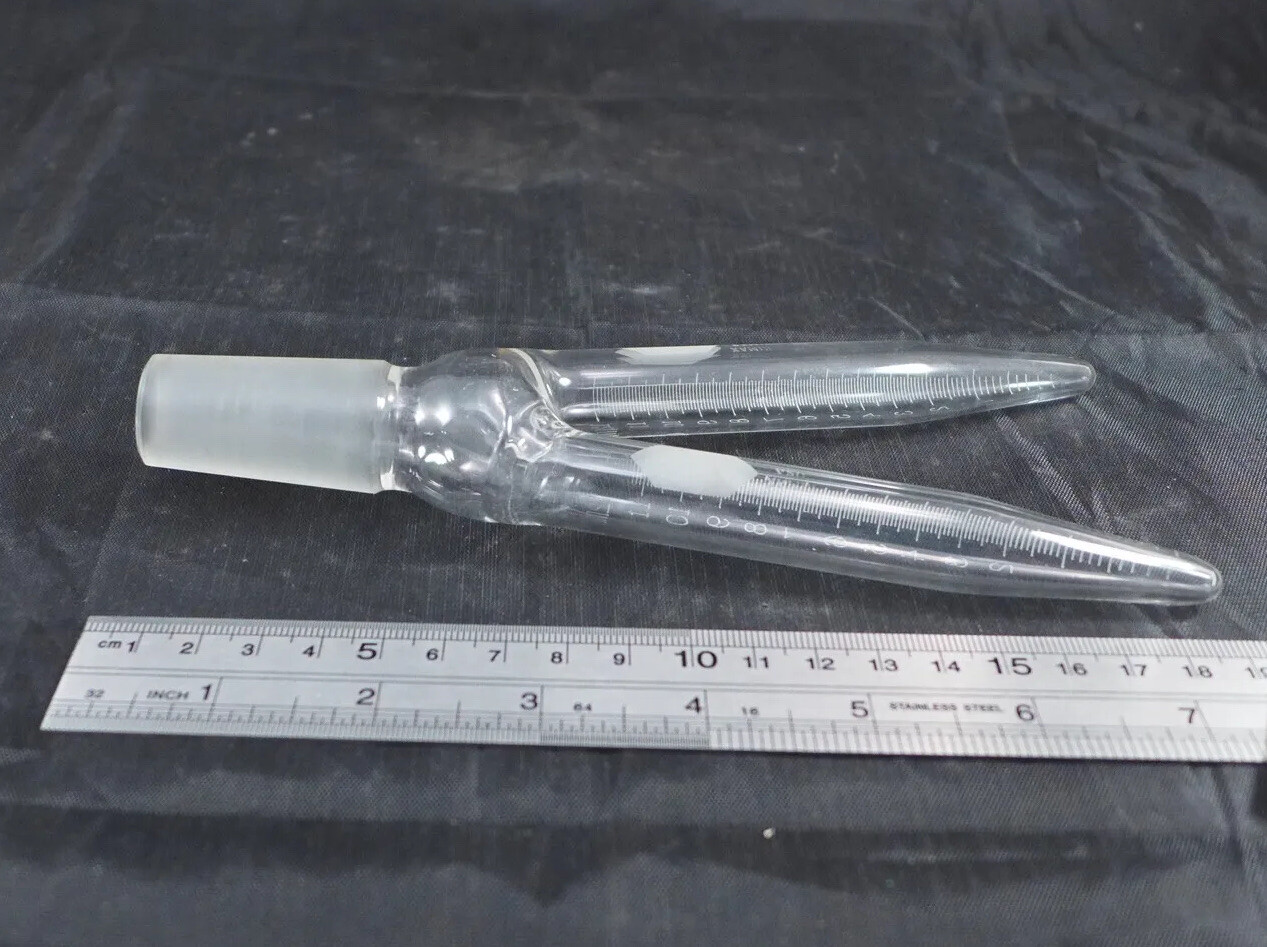 Distillation collection tube, dual 12ml tubes, 24/40 ST inner/male