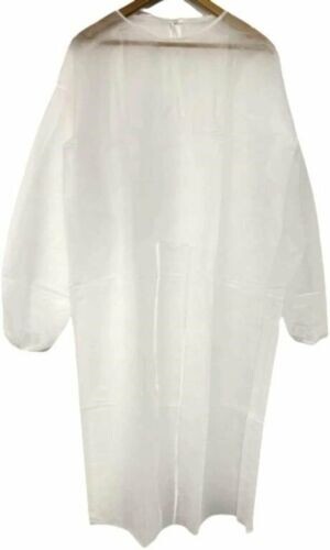 ProCure Isolation Gown White PP Non-Woven Fabric 100pc Universal Size New Sealed