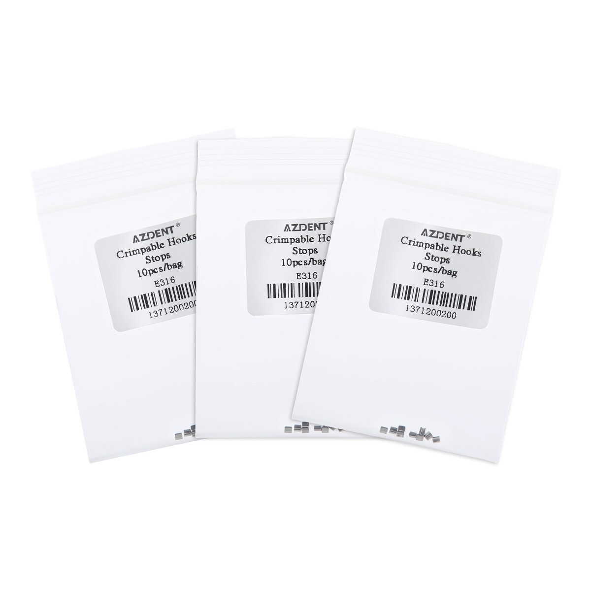 AZDENT Dental Orthodontic Crimpable Hook Stops Stainless Steel for Arch wires