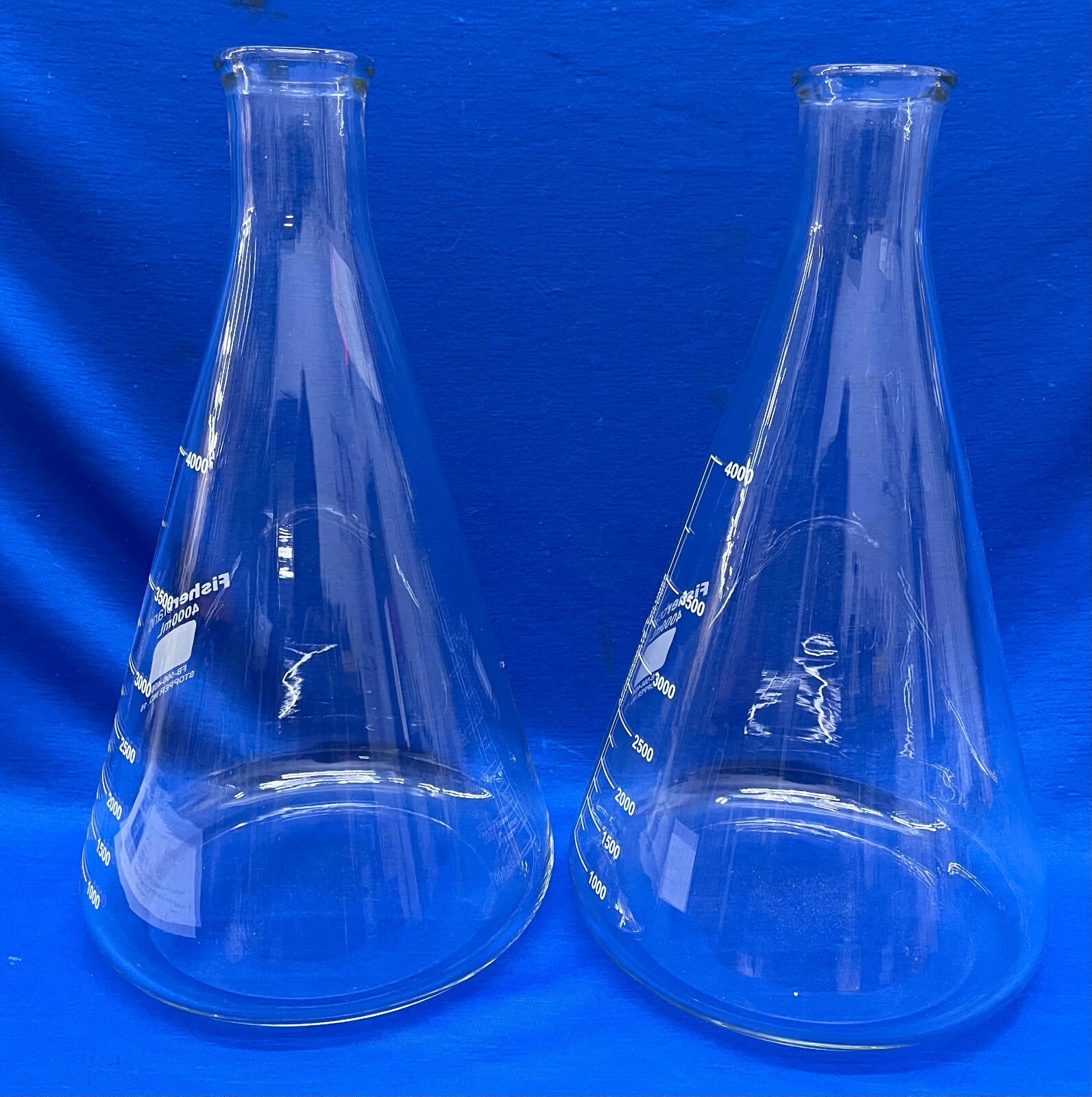 FISHERBRAND FB-500-4000 ERLENMEYER FLASK 4000mL NARROW – QTY 2