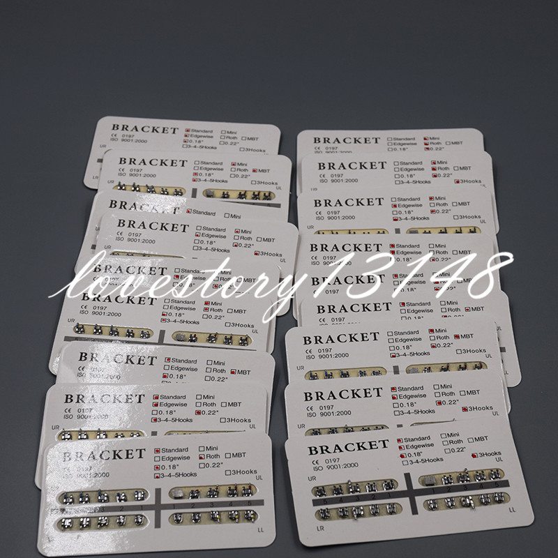36 Types Dental Bracket Mini/Standard Roth/Edgewise/MBT 018/022 No Hook/3/345