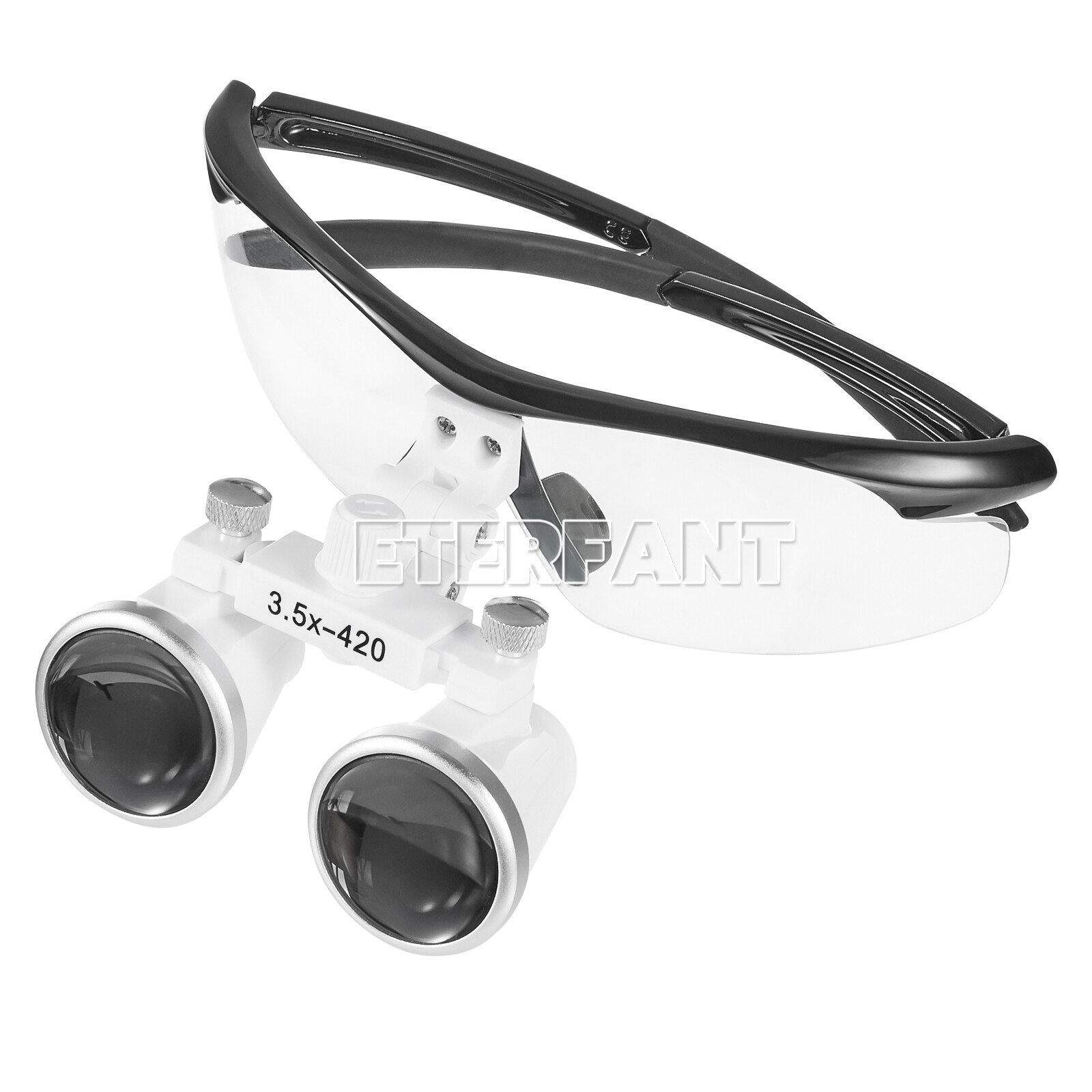 ETERFANT Dental 3.5x Magnifier Medical Binocular Loupes+3W LED Head Light Lamp