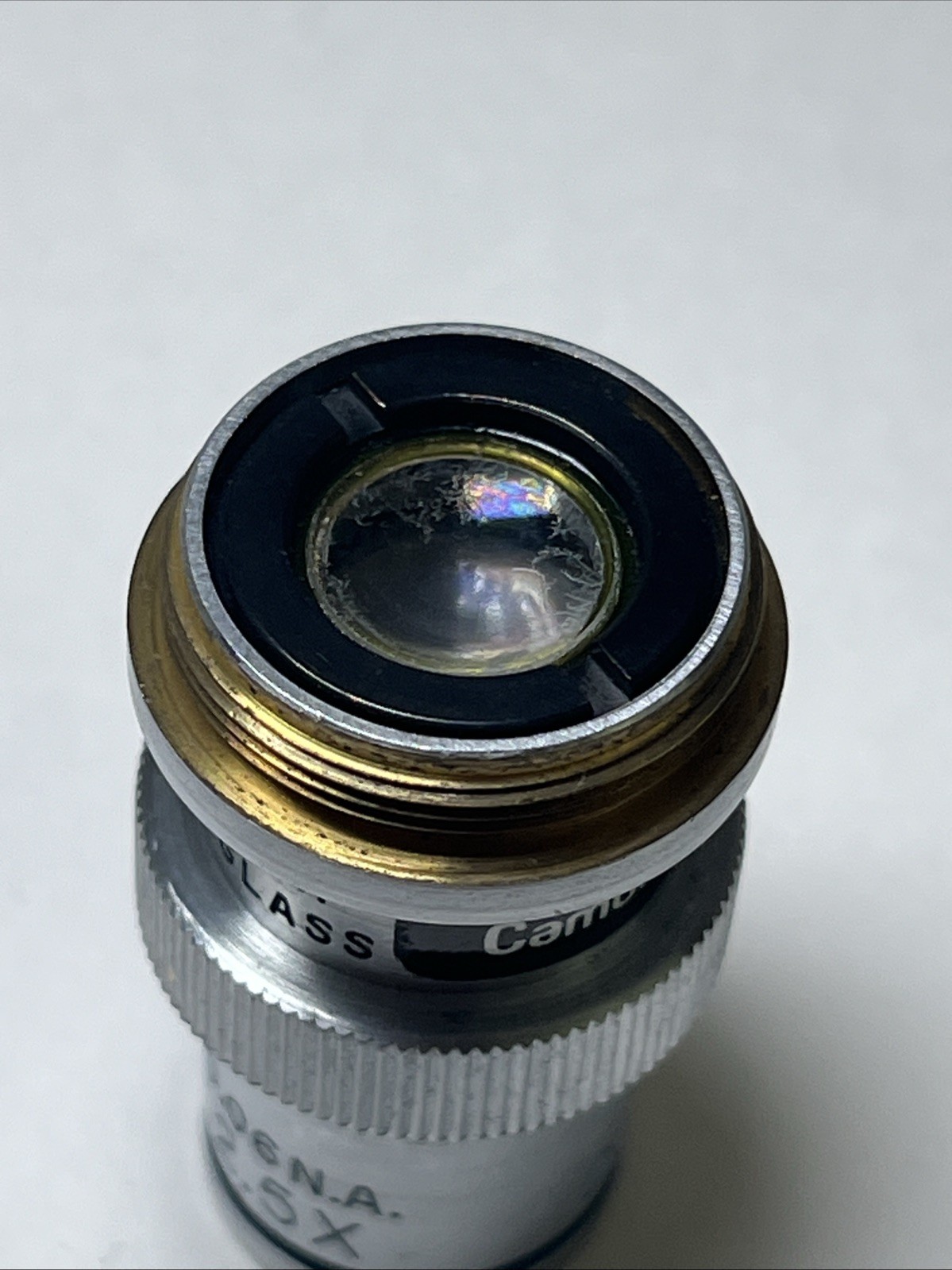 VTG Cambridge Instruments Planachromat Lens 0.18 Cover Glass 2.5X 0.06 N.A. VGC!