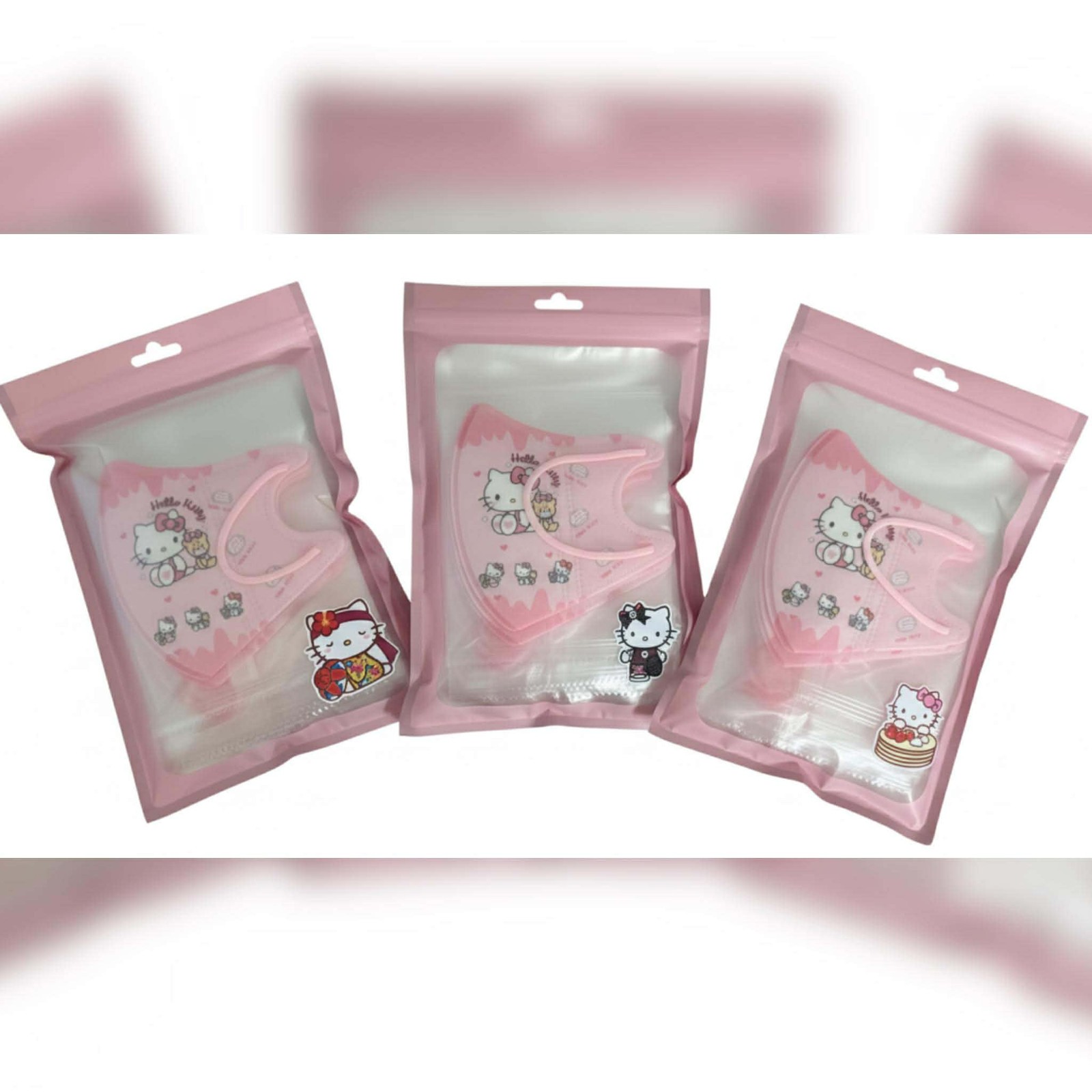 25 Hello Kitty Individual Wrapped Kids Cartoon Face Mask, Ages 5-12