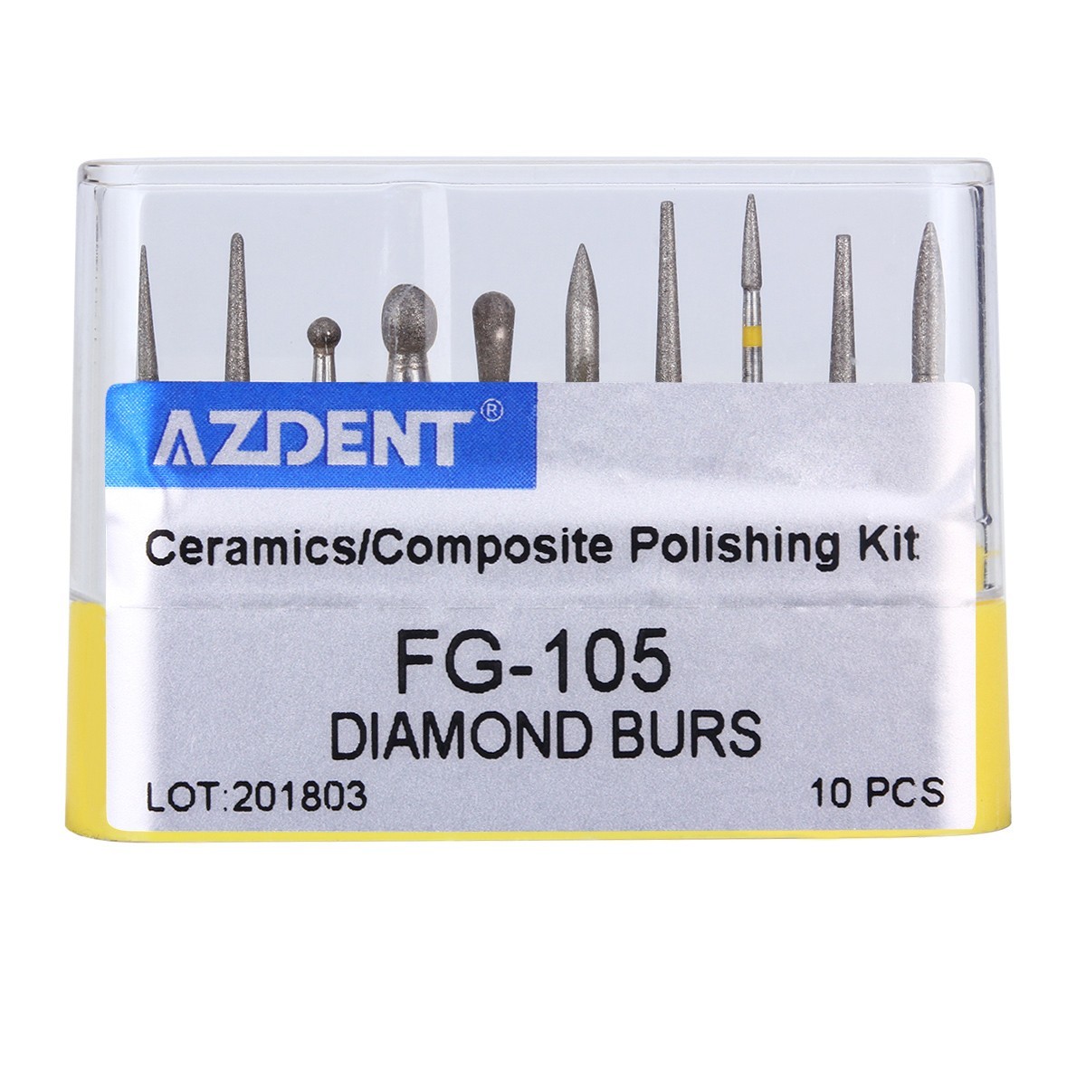 AZDENT Dental FG Diamond Burs Composite/Polishing Kit for High Speed Handpiece