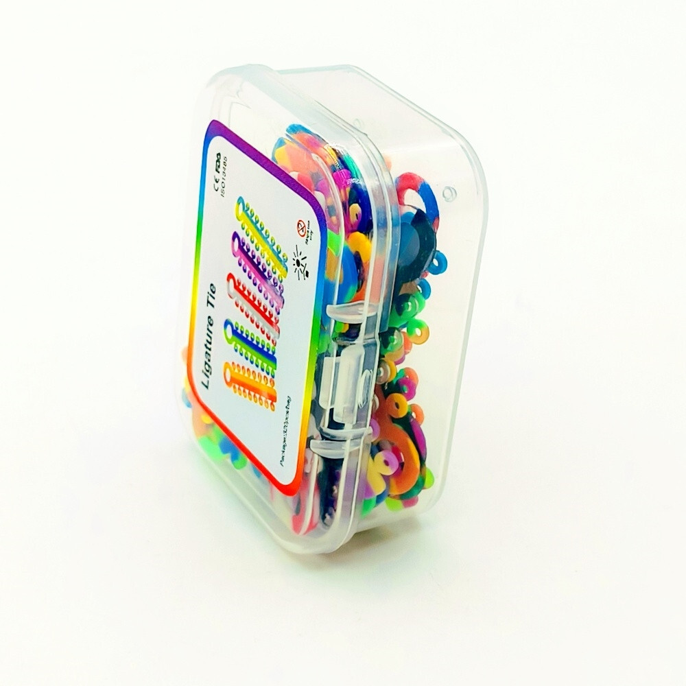 2 Sizes Dental Orthodontic Ligature Ties Elastic Rubber Band Brace Mixed Color
