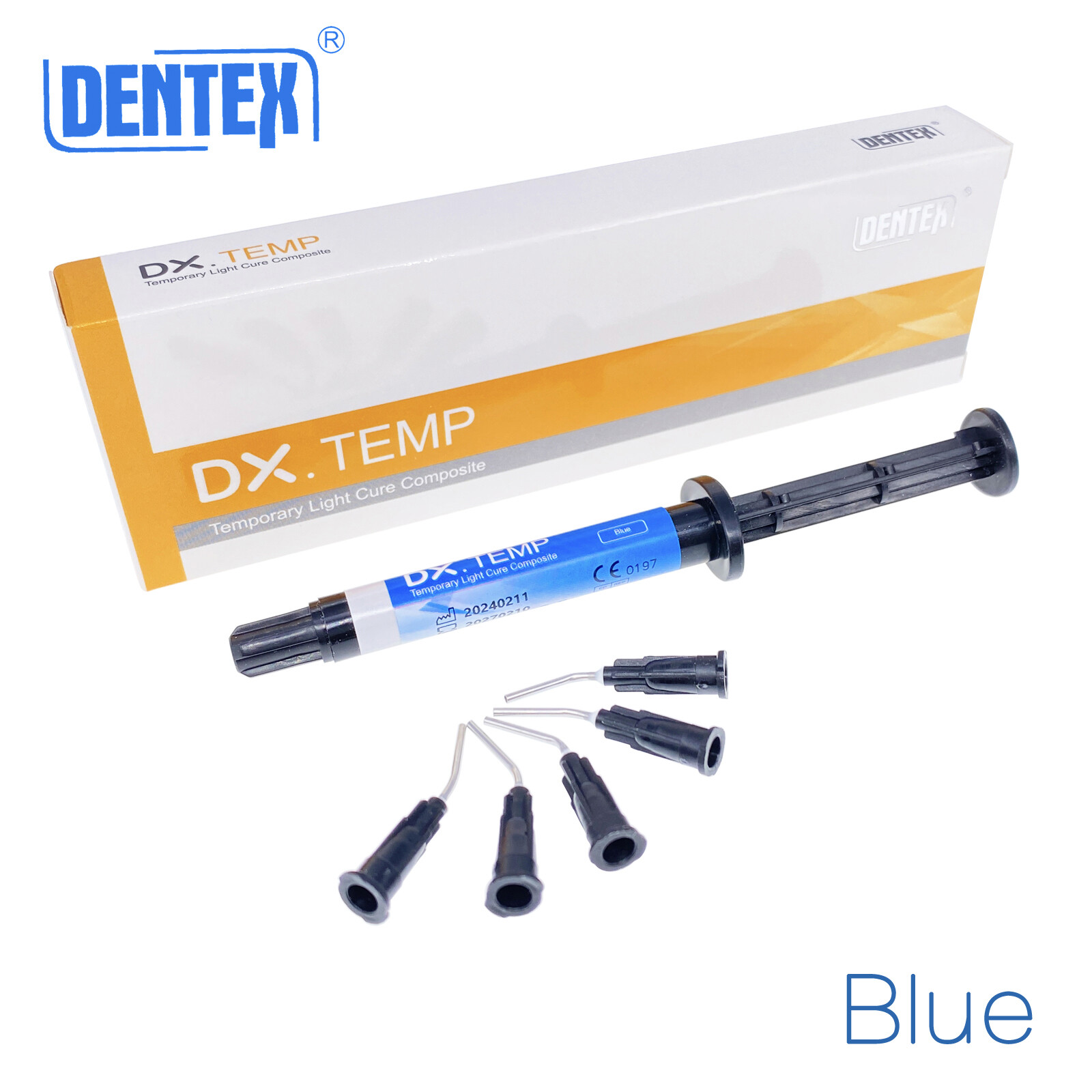 Dentex Dental Temporary Flow Light Cure Filling Composite Resin Blue