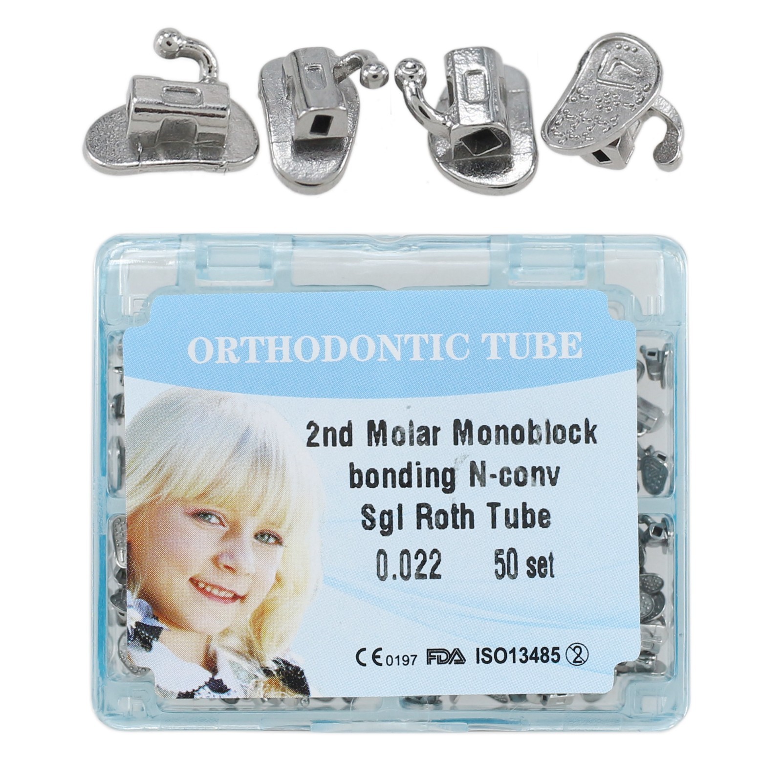 USA Dental Orthodontic Buccal Tubes MBT Roth 022 1st 2nd Molar Bondable Single