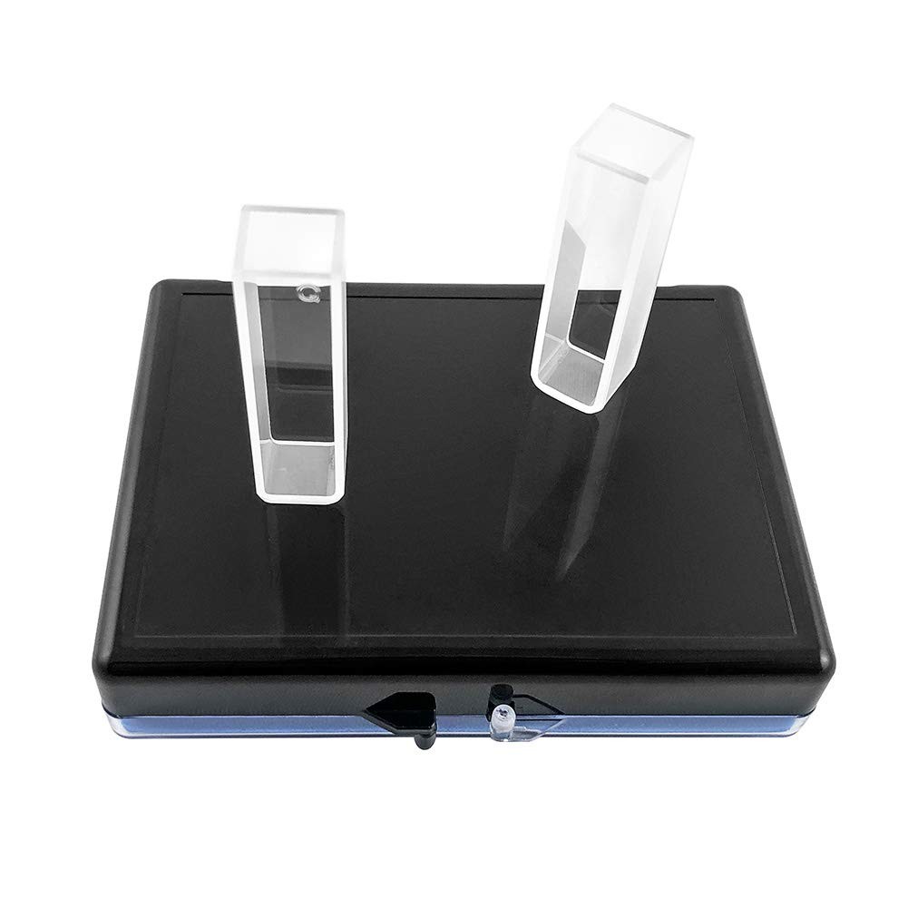 10mm Square UV Quartz Cuvettes 2-Pack, Sealable, 190-2500nm, 2 Clear Sides UVVIS