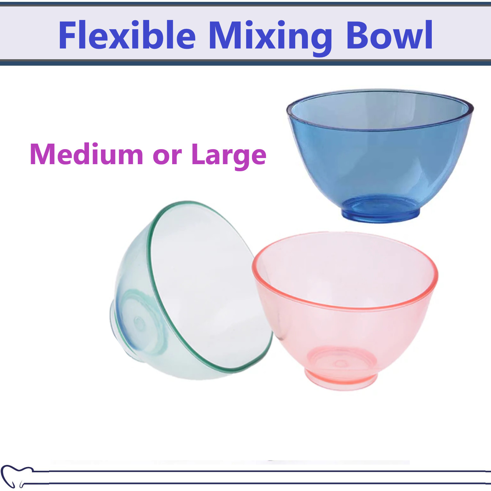 Dental Impression Material Mixing Bowls Flexible Mixing Bowl 300 cc or 600cc