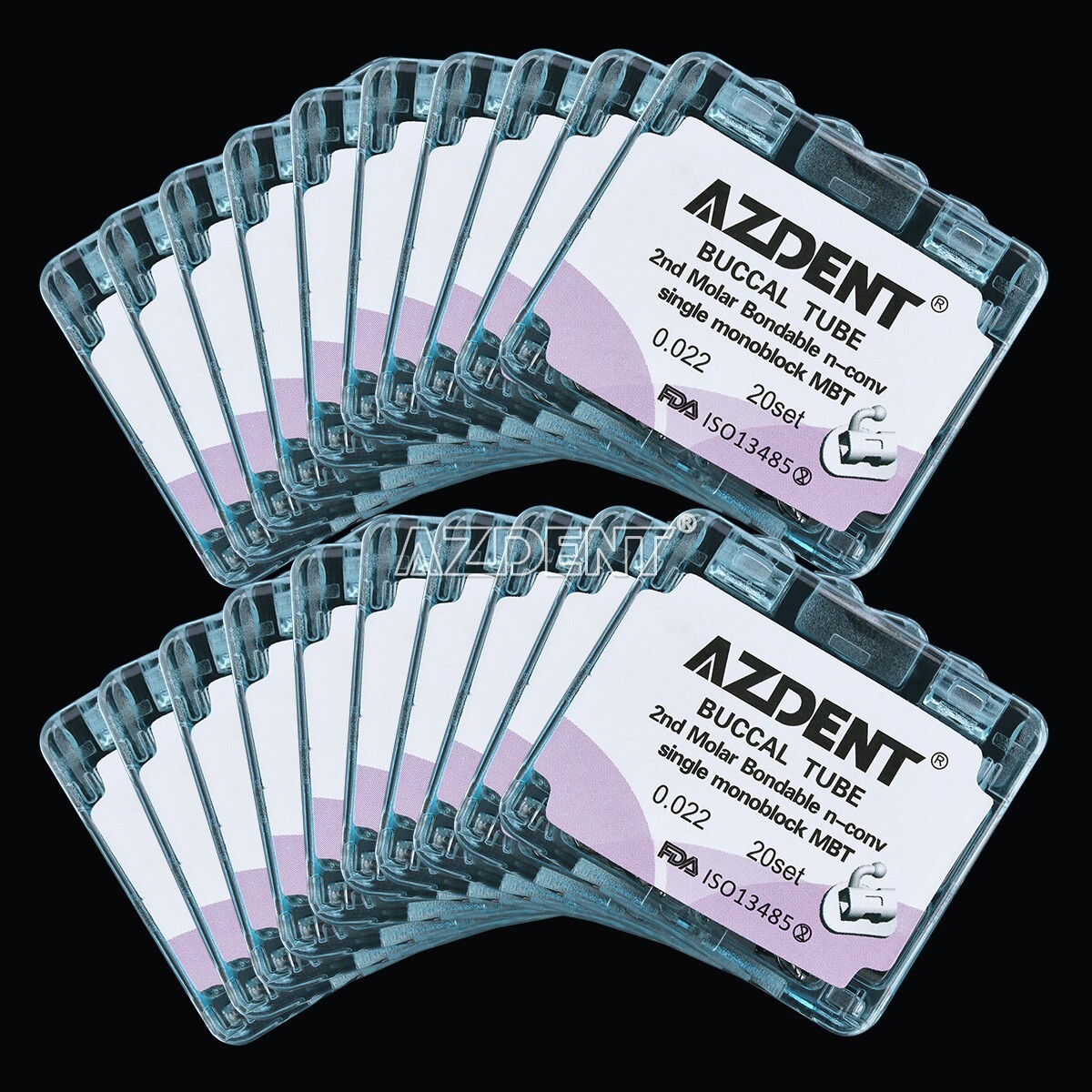 AZDENT Dental Orthodontic Buccal Tubes 1st 2nd Molar Tube Roth MBT 022 Bondable