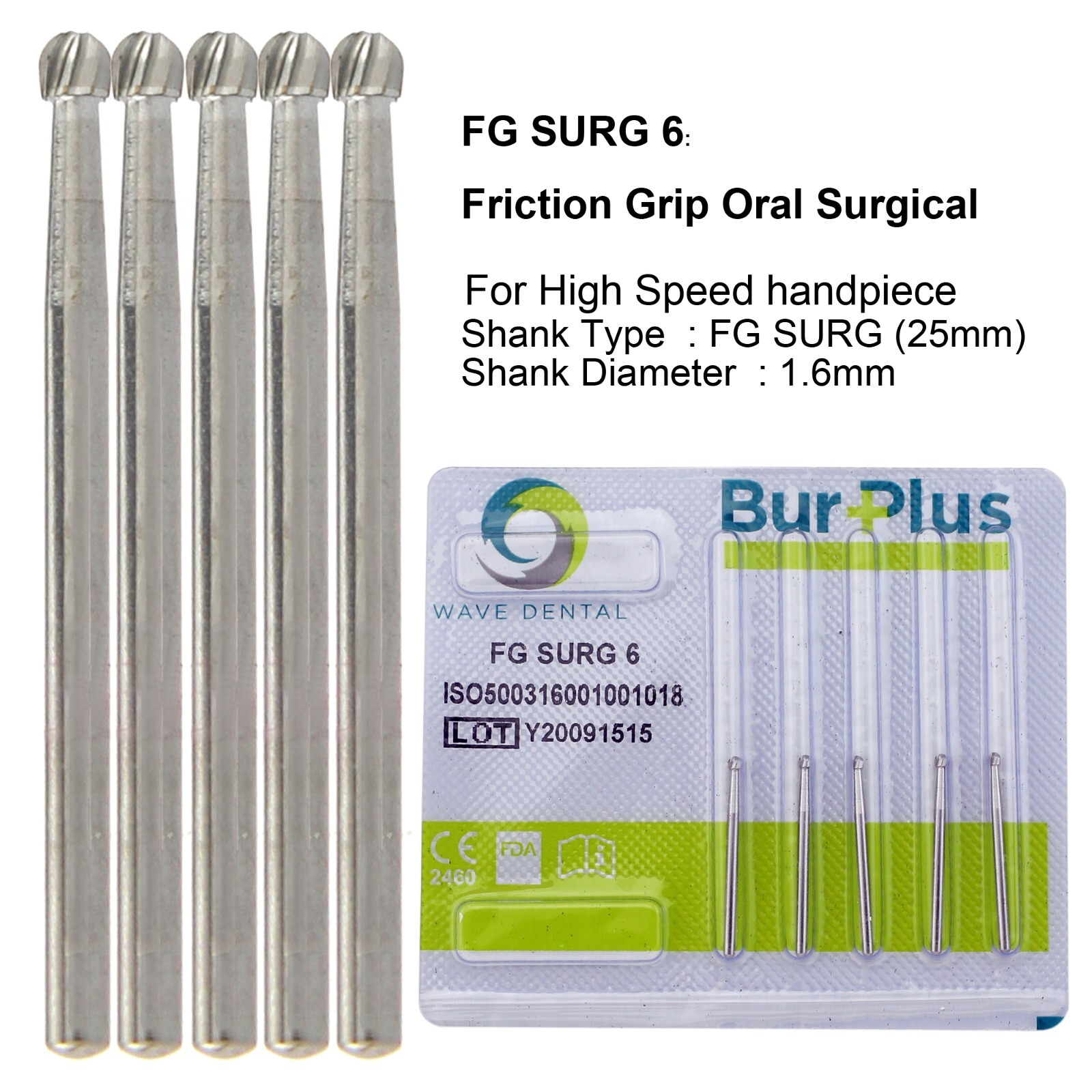 Wave Dental Surgical Burs Round Carbide Surgical Length Bur 25mm FGOS High Speed
