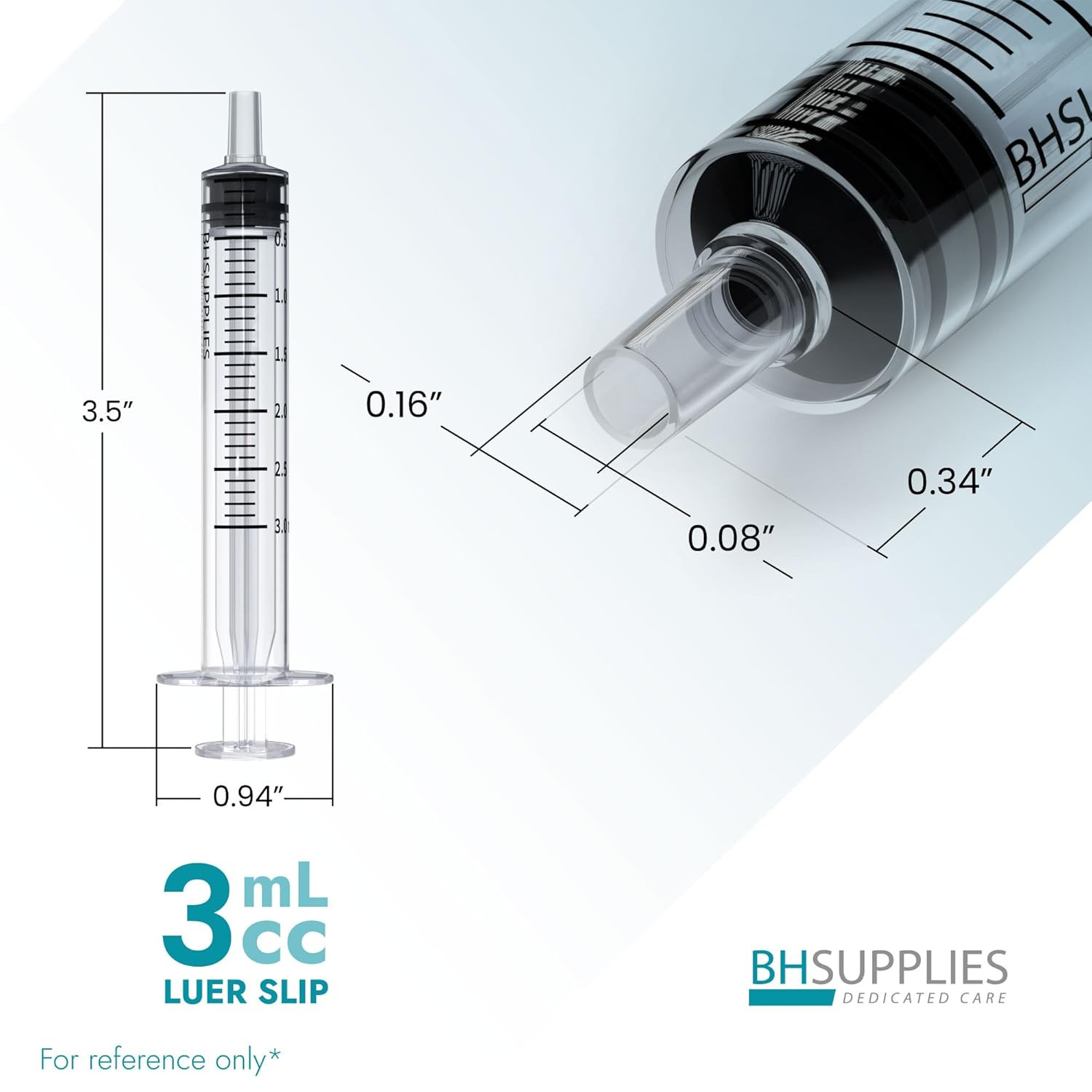 3Ml Luer Slip Tip Syringe – (No Needle) – Sterile, Individually Wrapped – 100 Sy