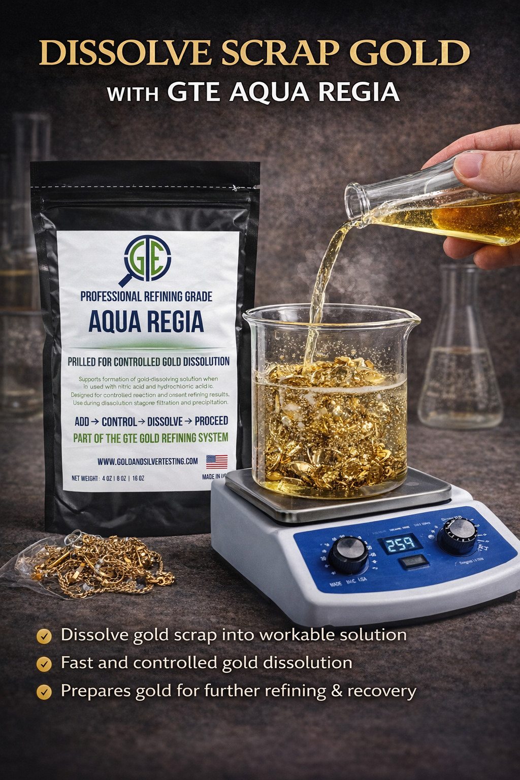 Urea Aqua Regia 99% Pure Gold Refining Recovery Technical Grade Fertilizer 8 oz