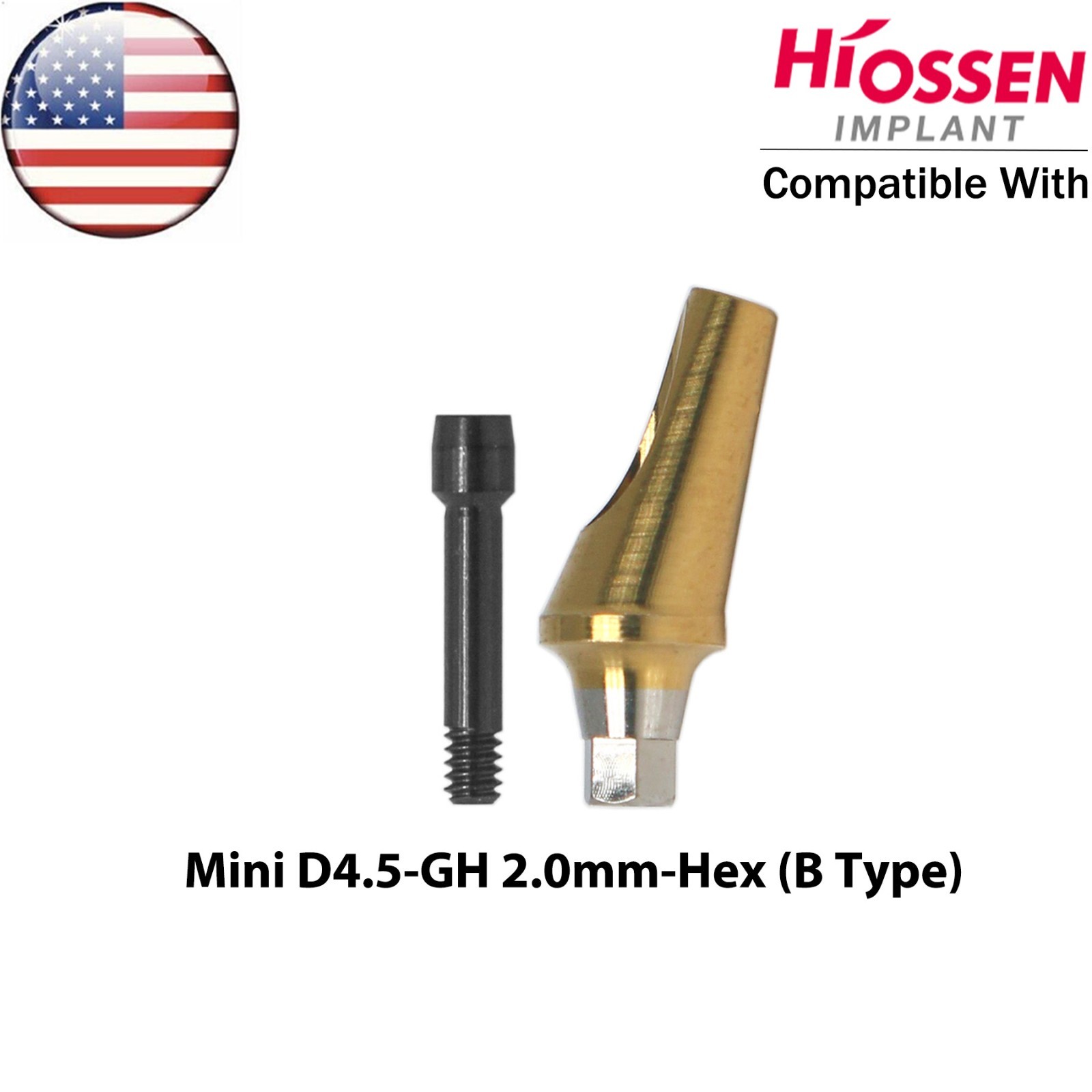 US Dental 17° Angled Anatomic Abutment For Hiossen Osstem Mini/Regular Platform