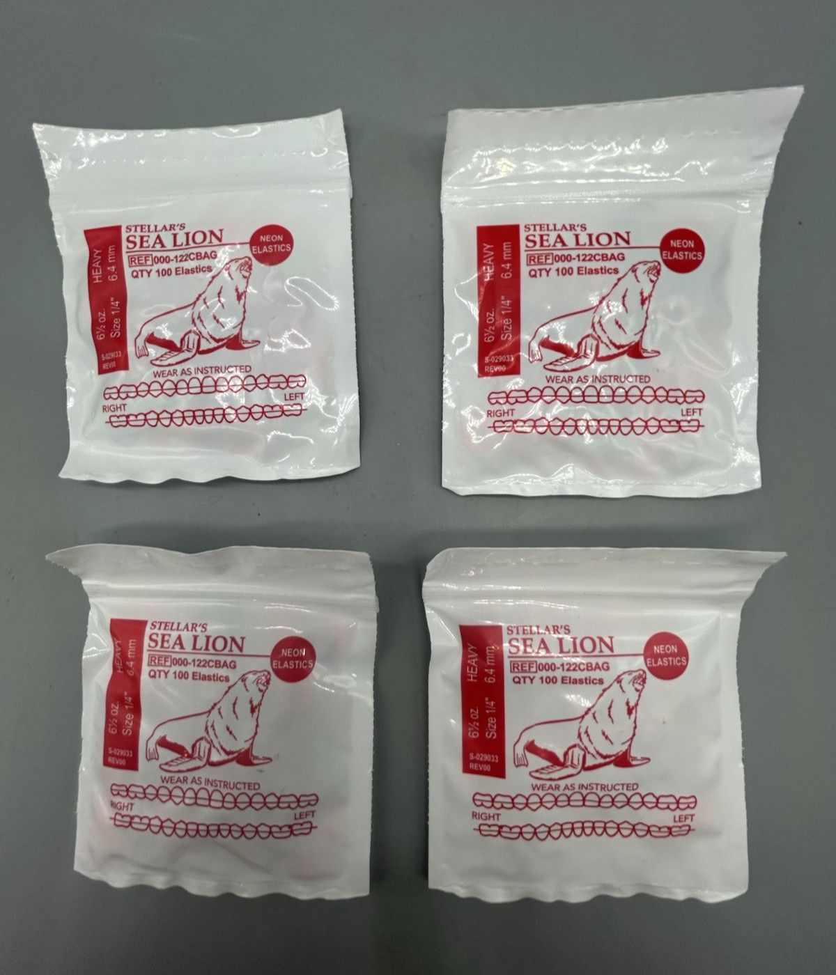 4 Stellar’s Sea Lion American Orthodontics Neon Elastics Rubber Bands Braces