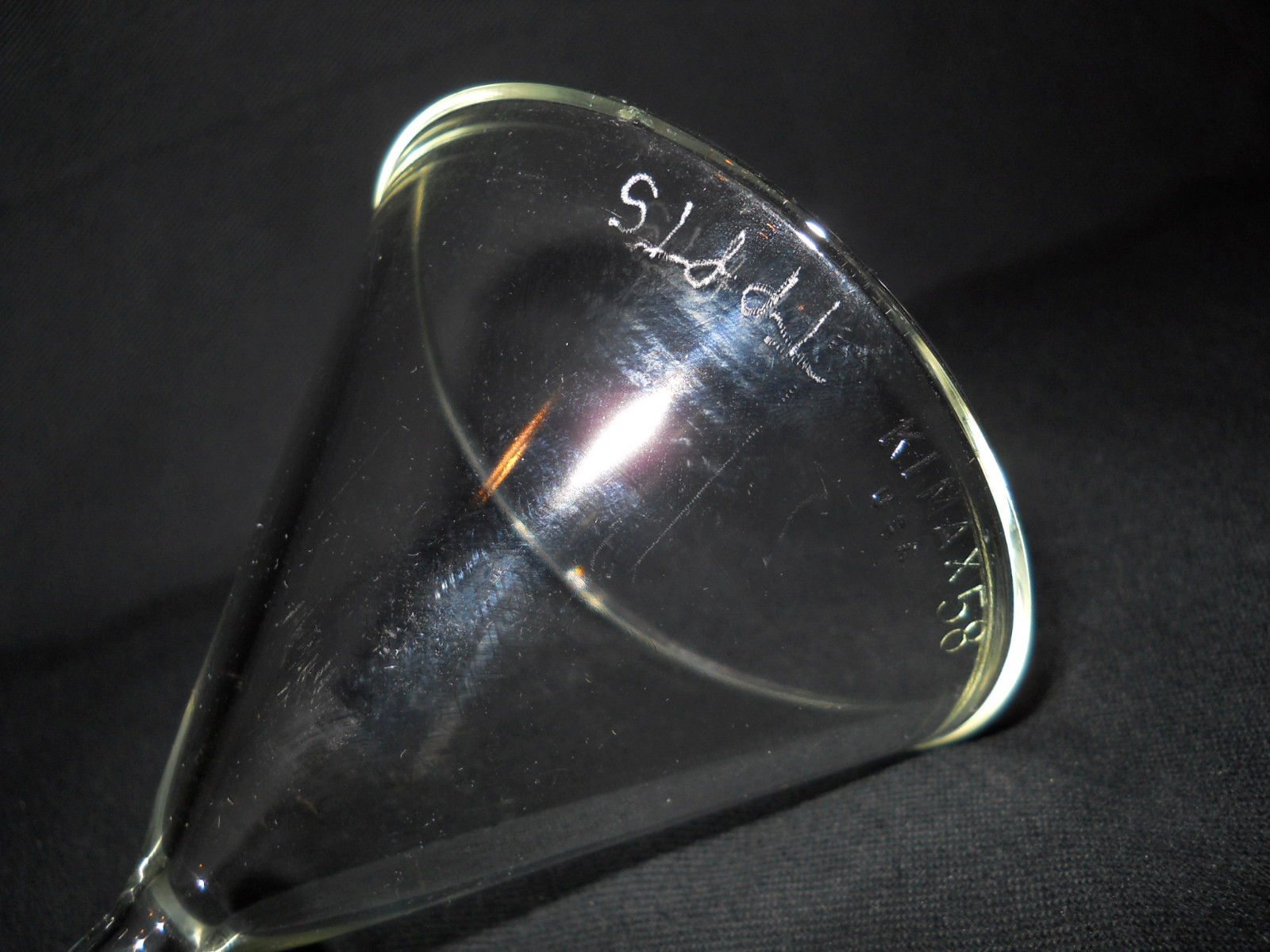 Kimble Kimax Glass 85mm ID Glass 58° Angle Plain Long Stem Filling Funnel 9mm OD