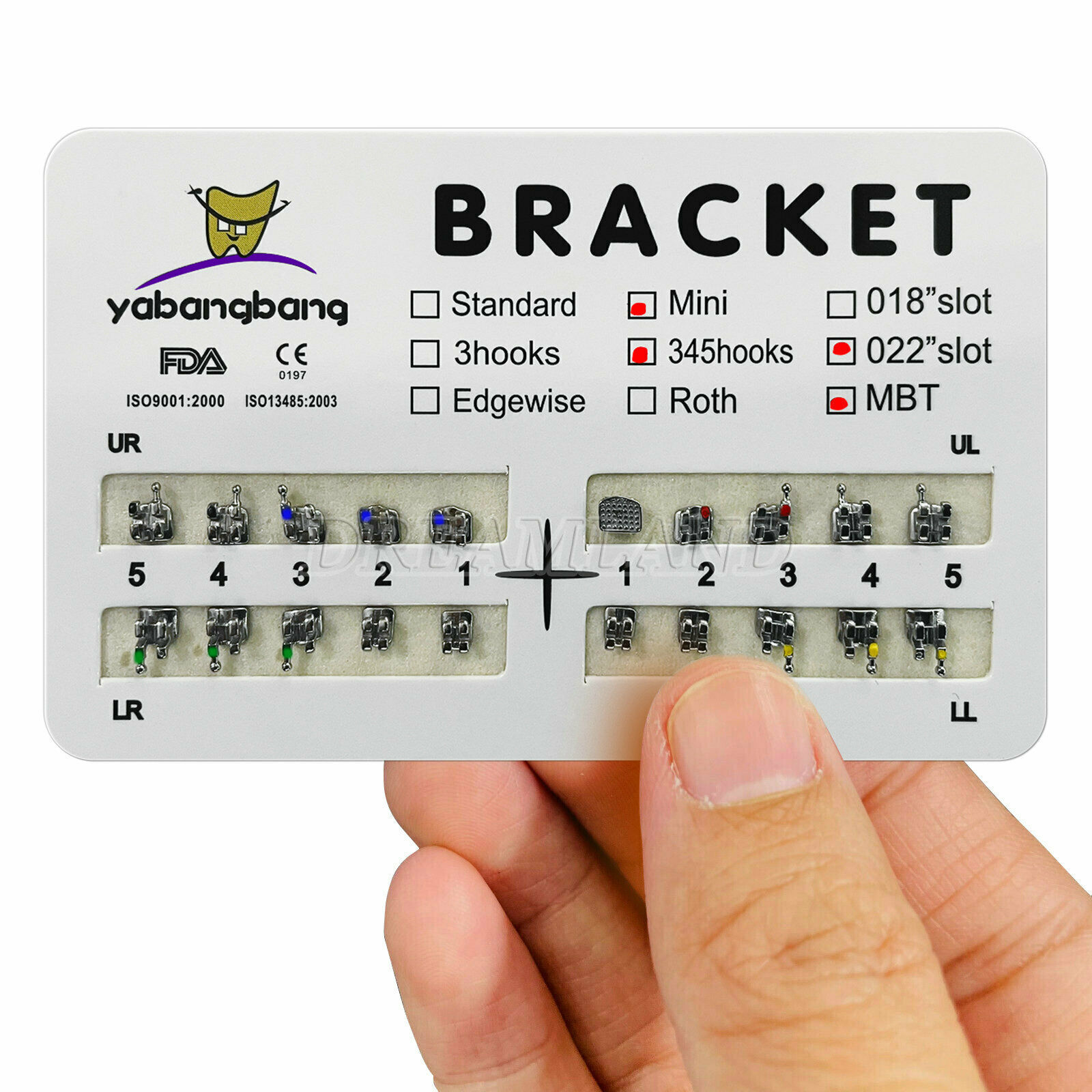 Dental Metal Brackets braces Mini bracket MBT/Roth 022 Hooks 3/345 USA