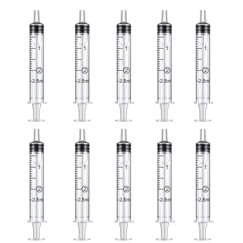 2-20Pcs 1Ml-10Ml Plastic Reusable Syringe for Measuring Nutrient Hydroponics Kit