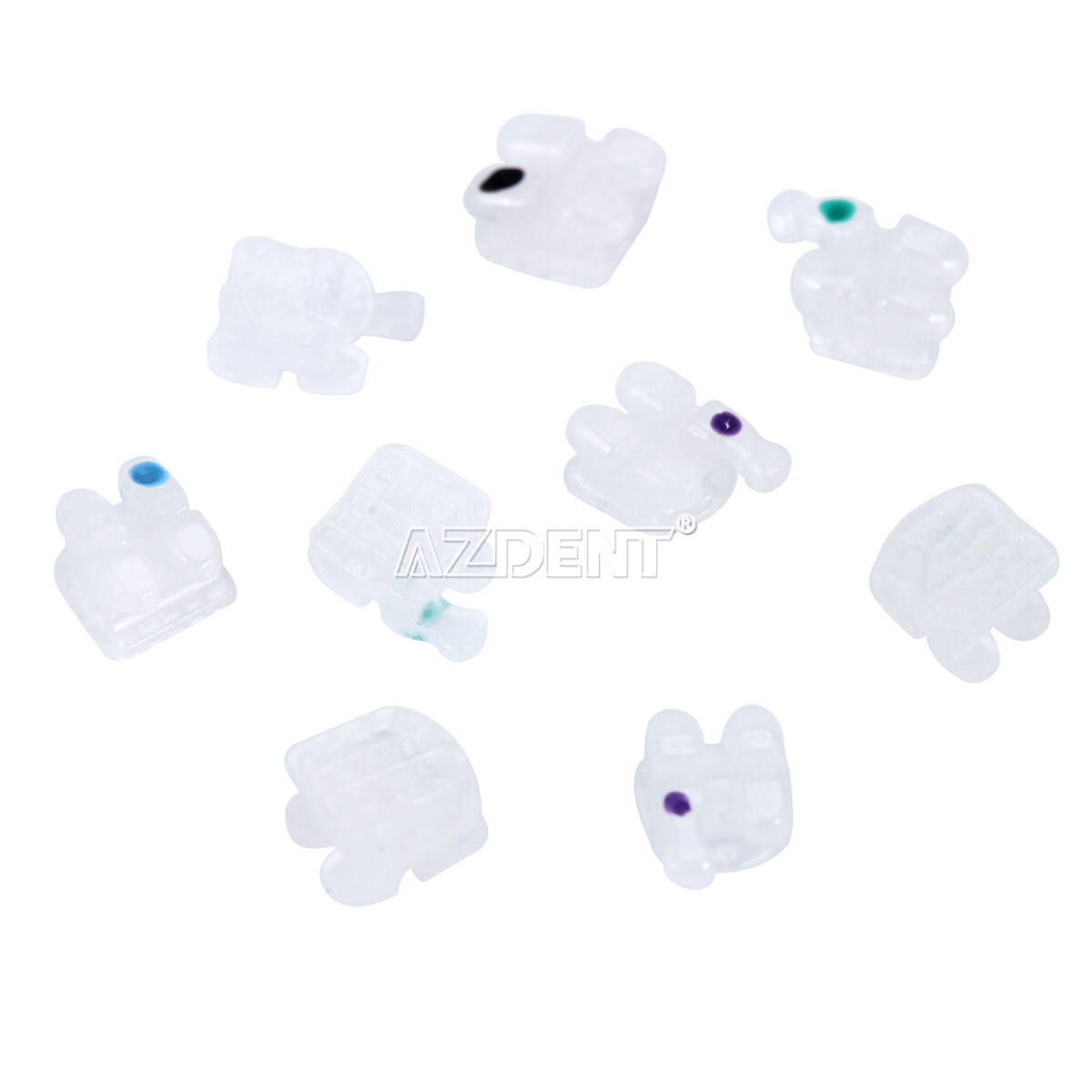 AZDENT Dental Orthodontic Ceramic Bracket Braces Mesh Base Roth/MBT 20pcs/Kit