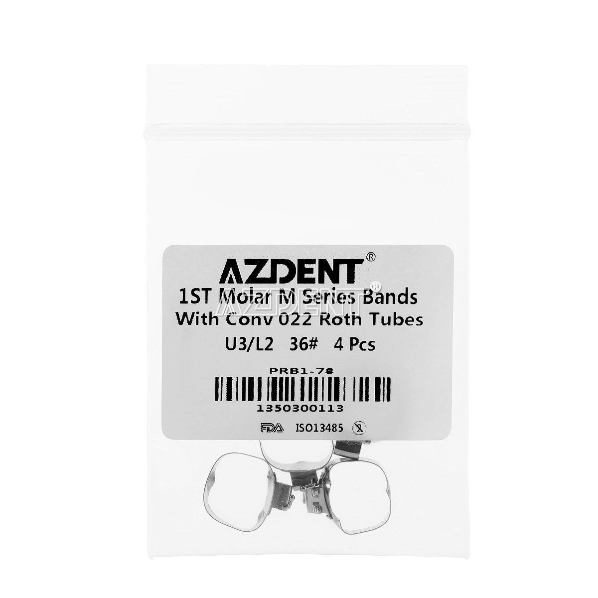 AZDENT Dental Ortho Bands Buccal Tube 1st Molar Roth.022 Prewelded 35#-40+#