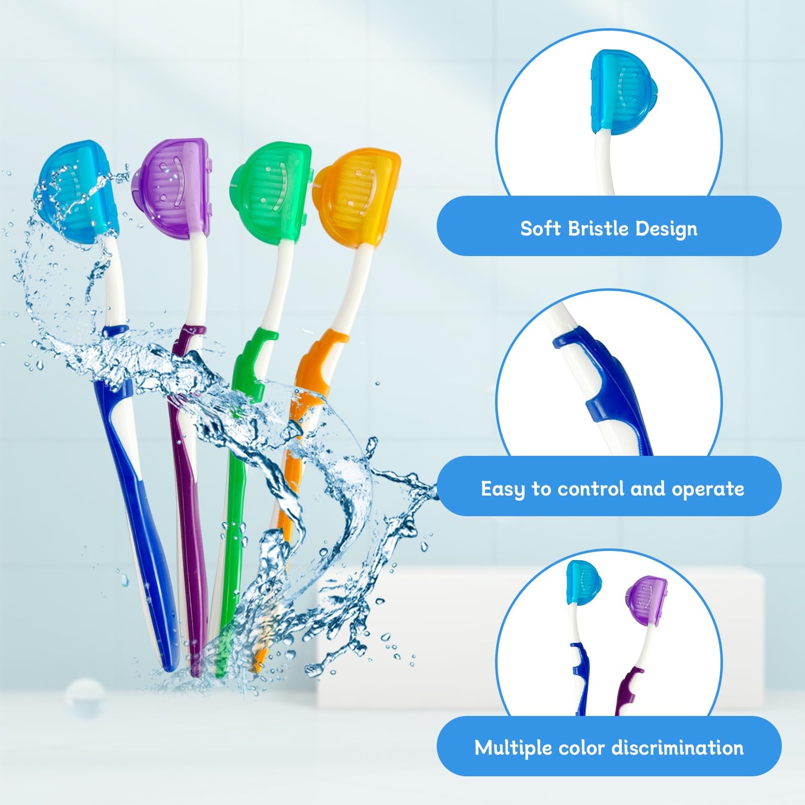 4-Pack Orthodontic Dental Care Kit – Includes Soft Bristle Multicolor