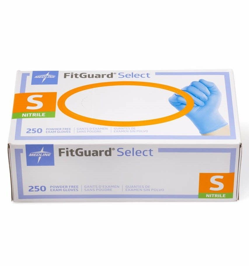 Medline FitGuard ES Select Nitrile Exam Glove – 250 Count – Powder Free ALL SIZE