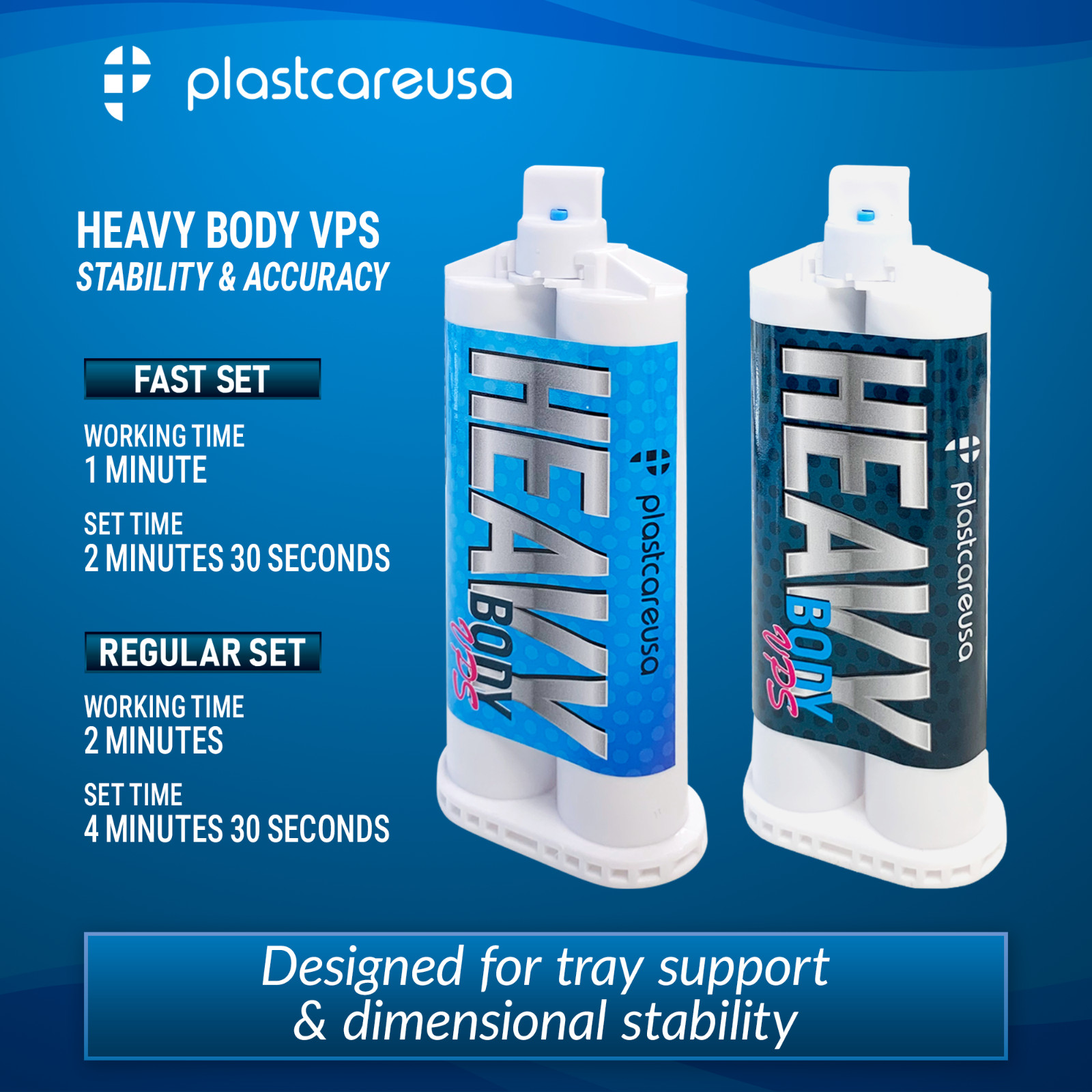 Dental Impression Material VPS Heavy Body Regular (8 Cartridge & 16 Tips) PVS