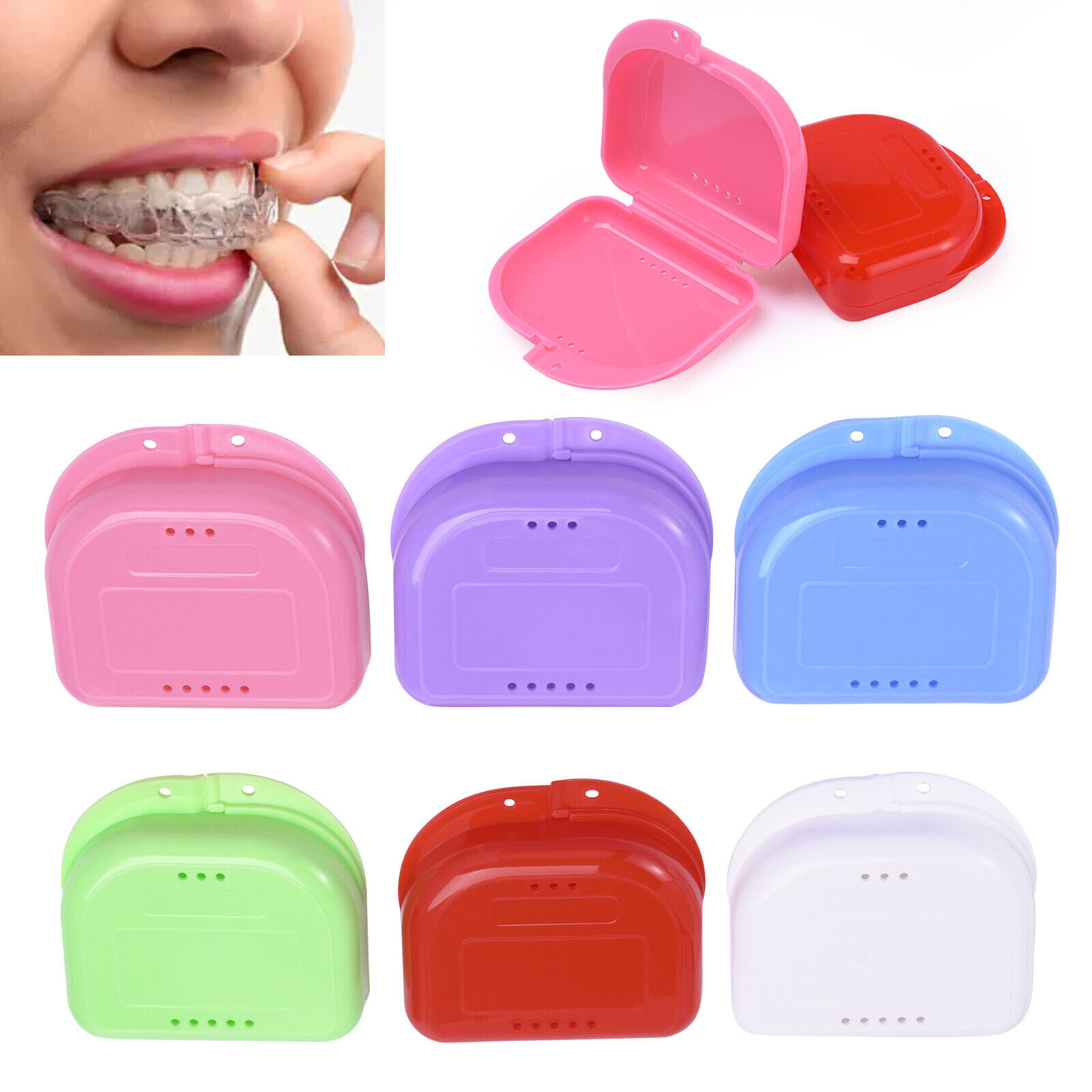 Dental Retainer Case Storage Denture Mouth Guard Plastic for Invisalign Teeth