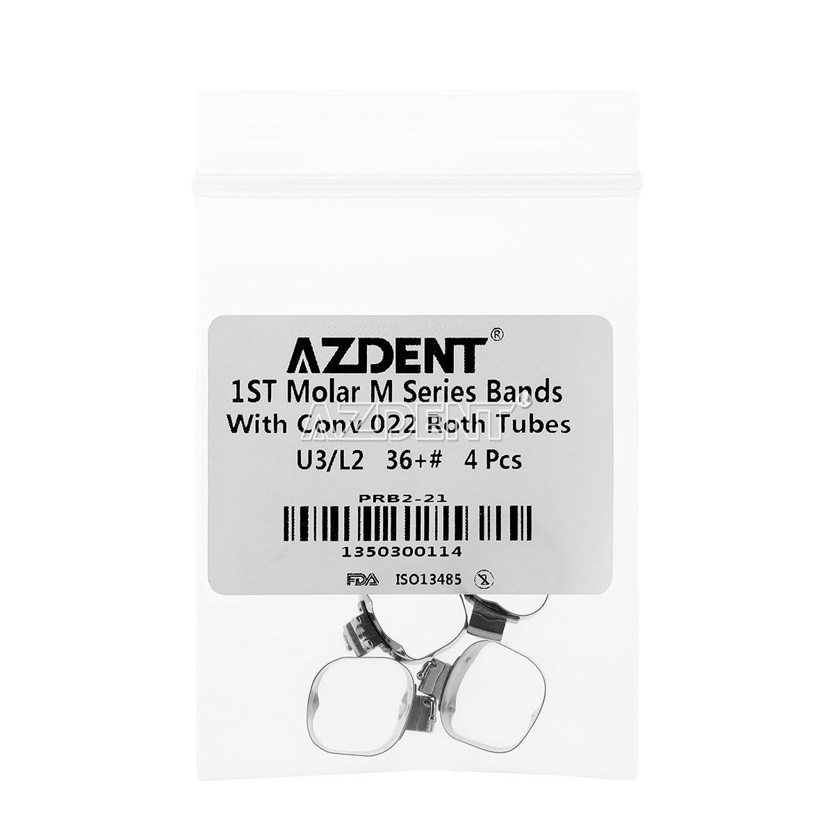 AZDENT Dental Ortho Bands Buccal Tube 1st Molar Roth.022 Prewelded 35#-40+#
