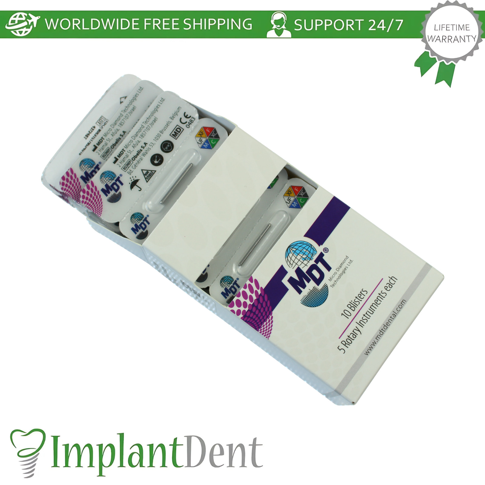 Dental MDT Round End Cutting FG Diamond Burs 179 Crown Prep Contour Smoothing