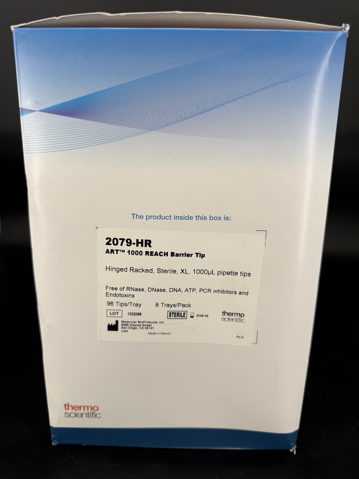 Thermo ART 2079-HR 1000µL REACH XL Barrier Pipette Tips Sterile 8 Racks 768ct