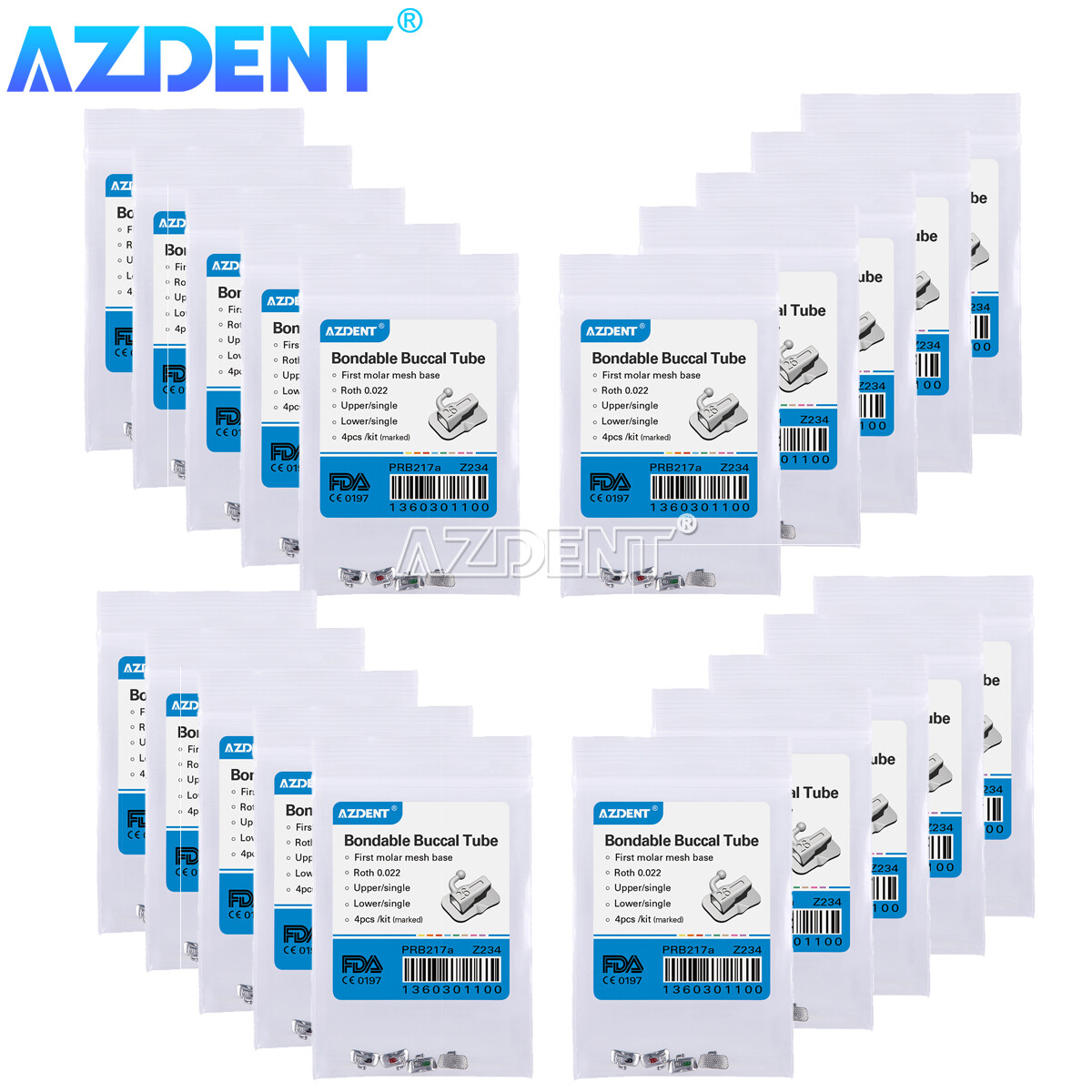 50 Packs Dental Orthodontic 1st Molar Buccal Tube Roth 022 Non-conv Bondable