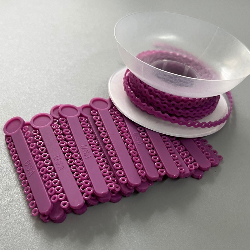 Dental Orthodontic Elastic Ligature Tie&Long/Short/Continuous Power Chain purple