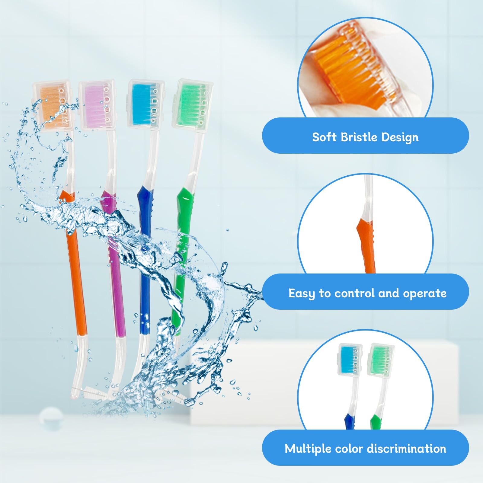 Orthodontic Toothbrushes with Double-Ended Design V-Trim Brush Multi-Colored