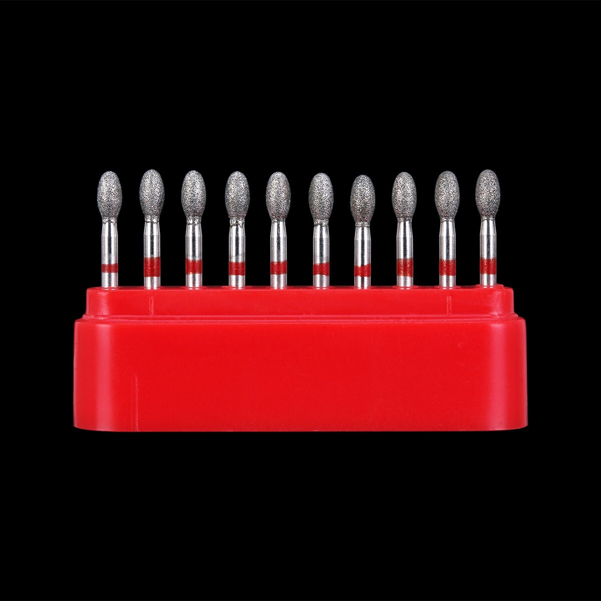 10Pcs Dental Diamond Burs FOOTBALL 379-023F FINE RED DEFEND Friction Grip